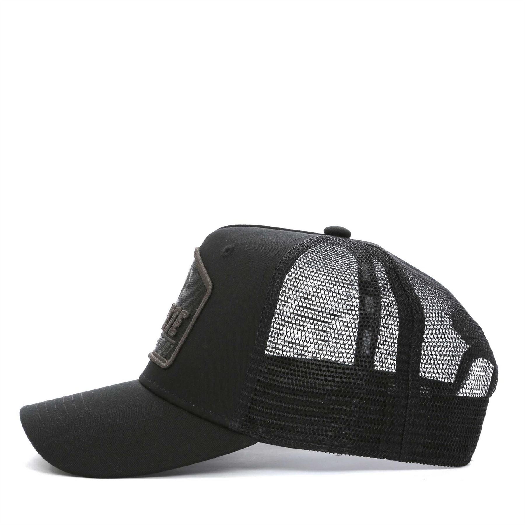 Societe Noir Lettering Trucker Cap with Pre Curved Brim