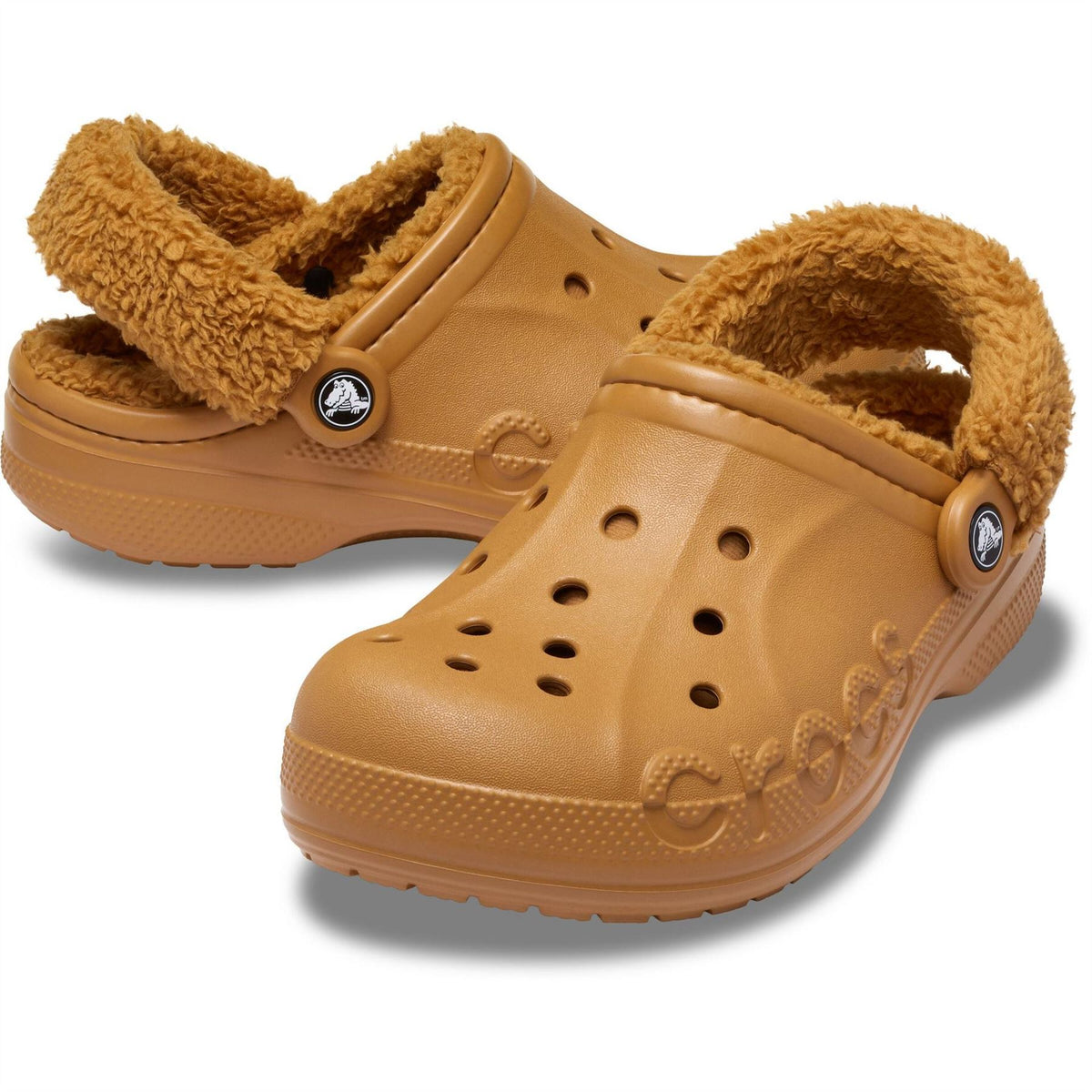 Crocs Baya Lined Fuzz Strap Mule Slippers