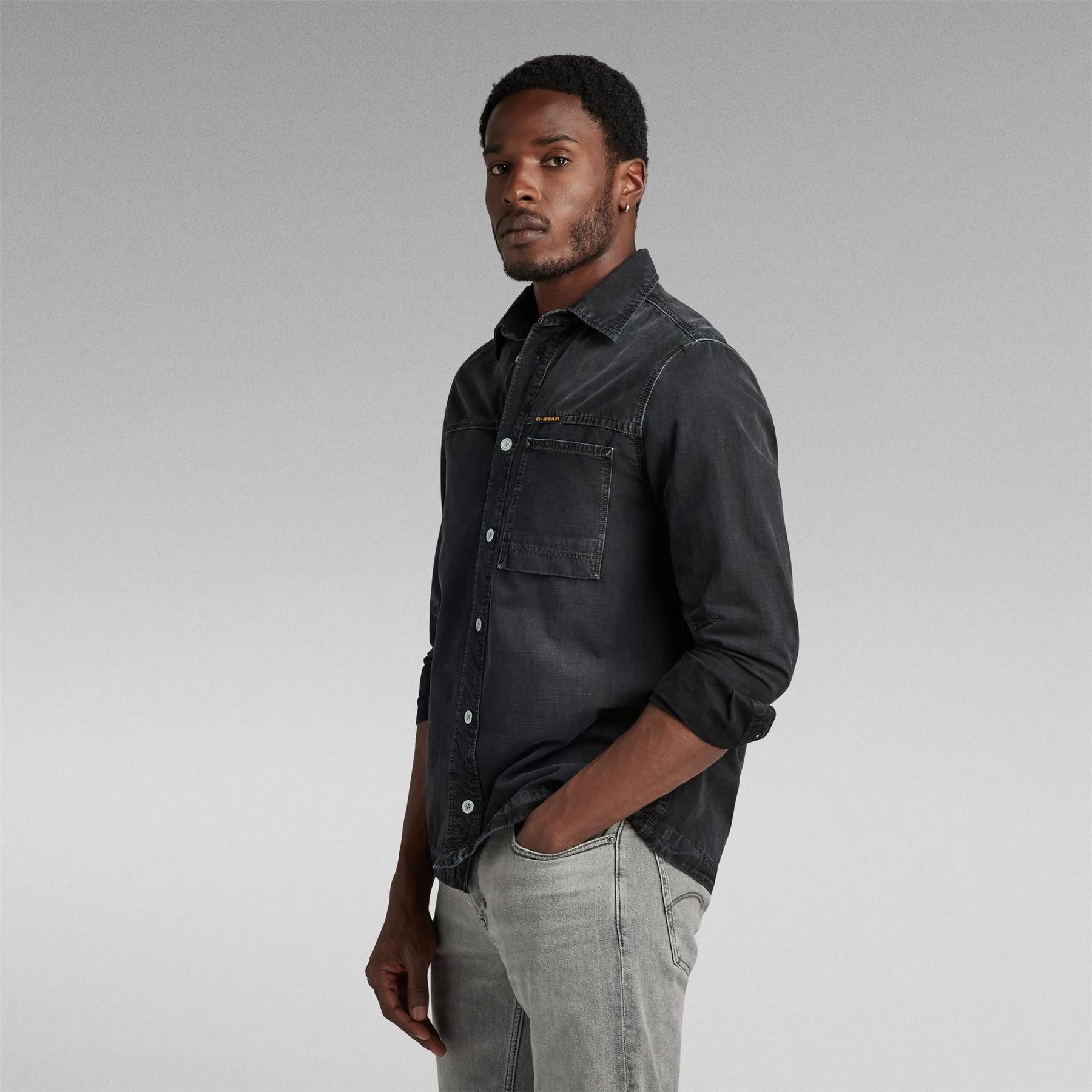 G Star One Pocket Long Sleeve Oxford Shirt