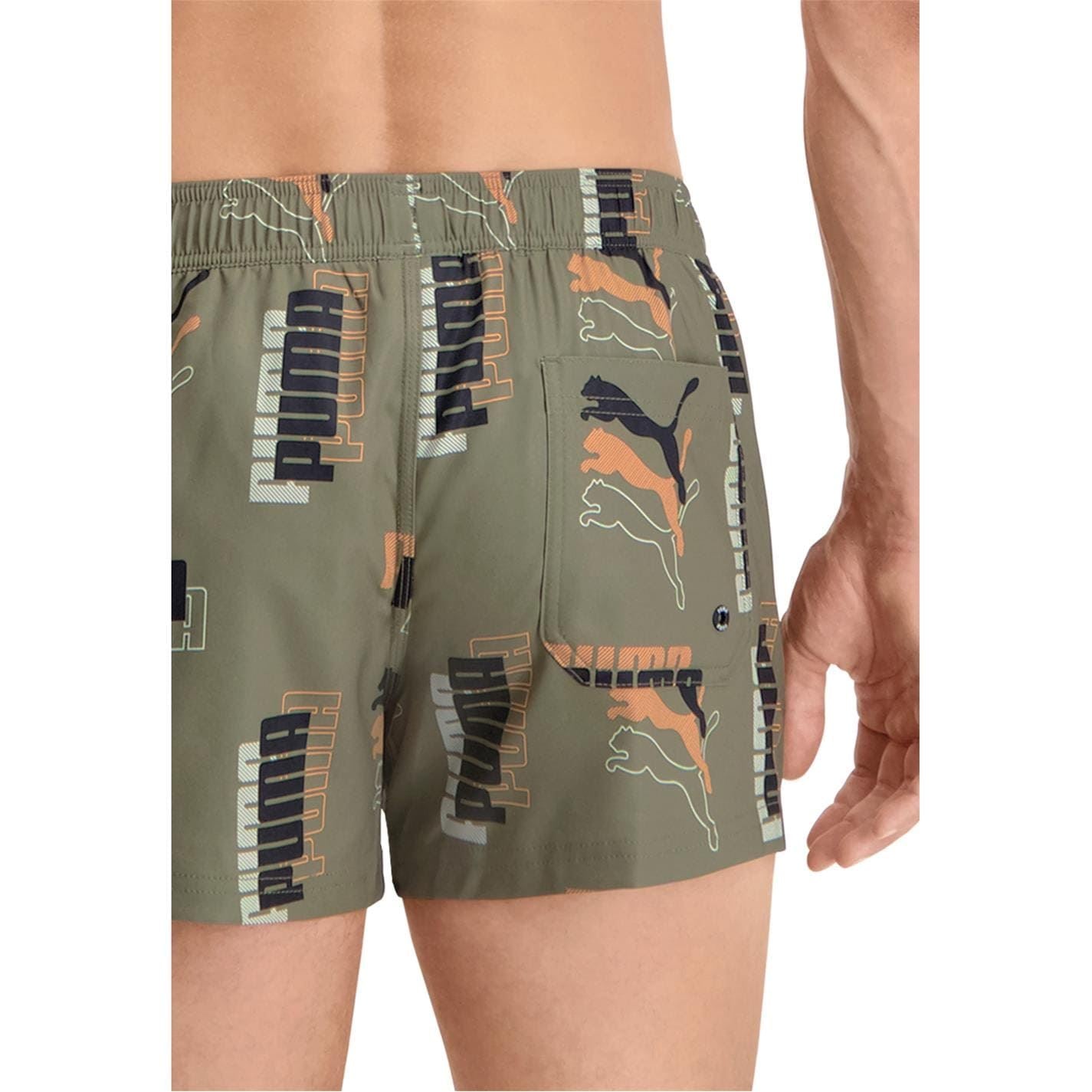 Puma All Over Logo Print Swim Shorts