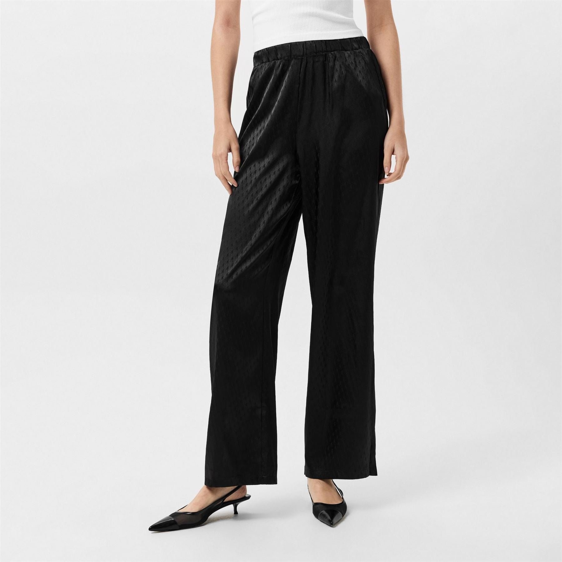 Vero Moda High Waist Satin Wide Leg Trousers