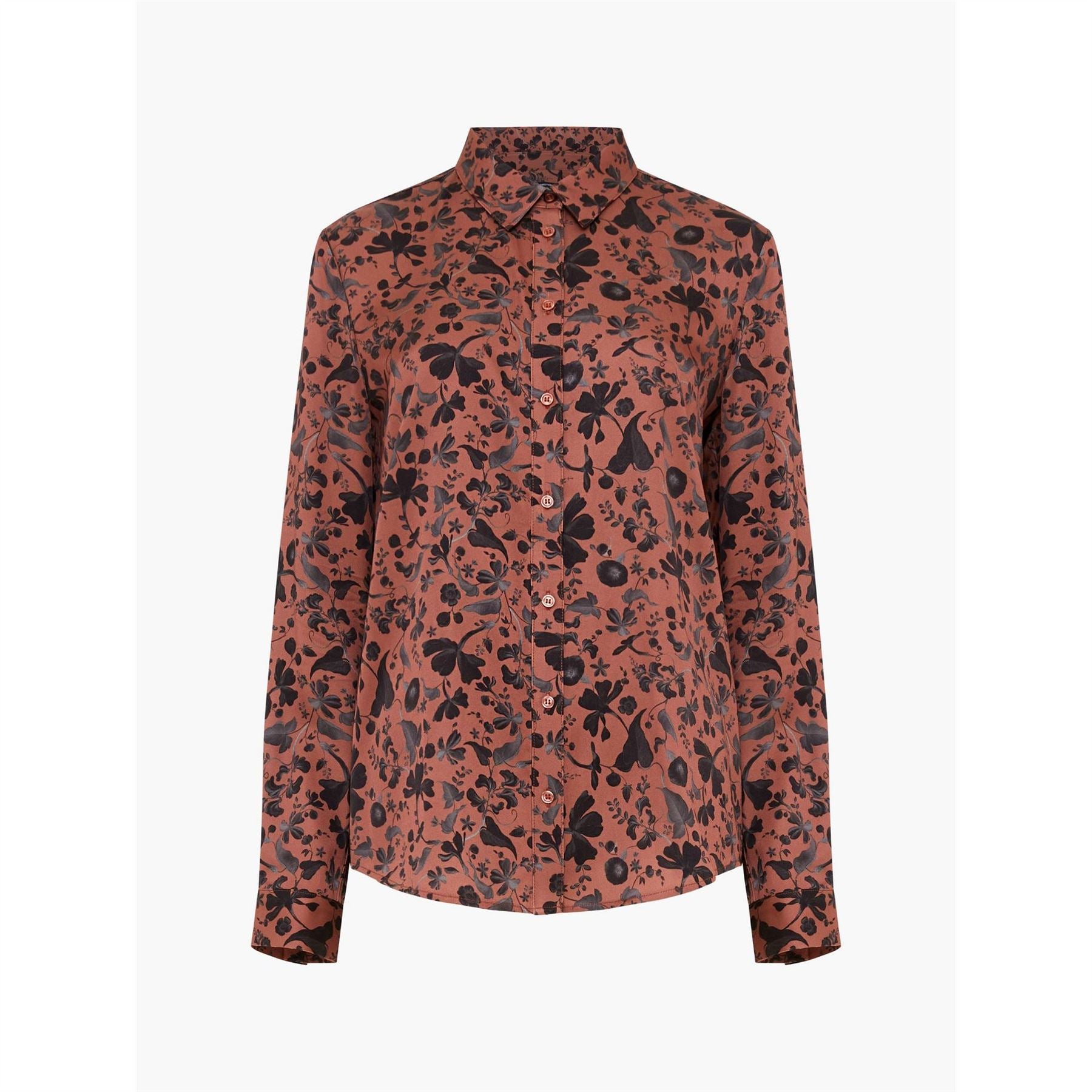French Connection Jeanie Ennis Satin Long Sleeve Blouse