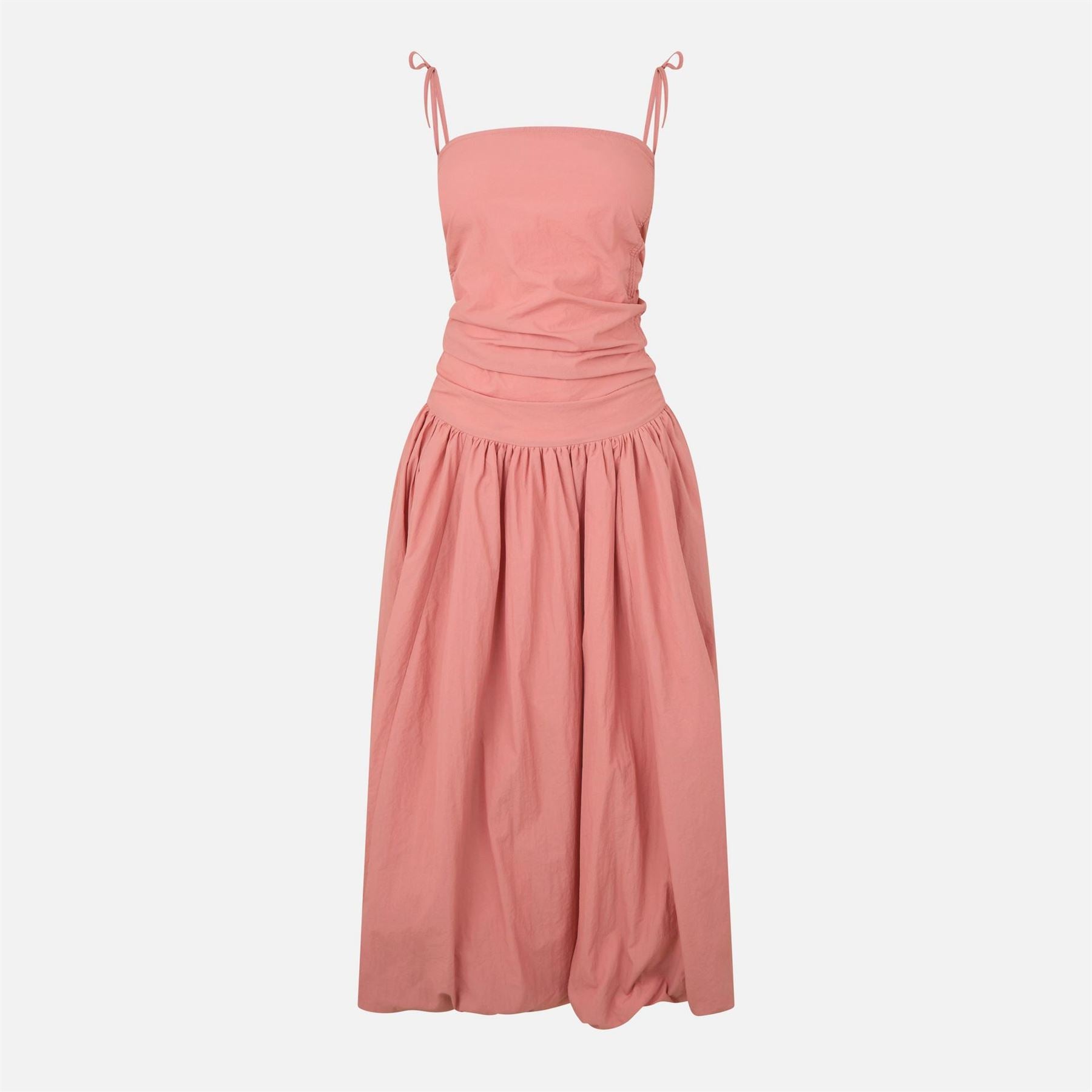 AmyLynn Puffball Square Neck Midi Peplum Dress
