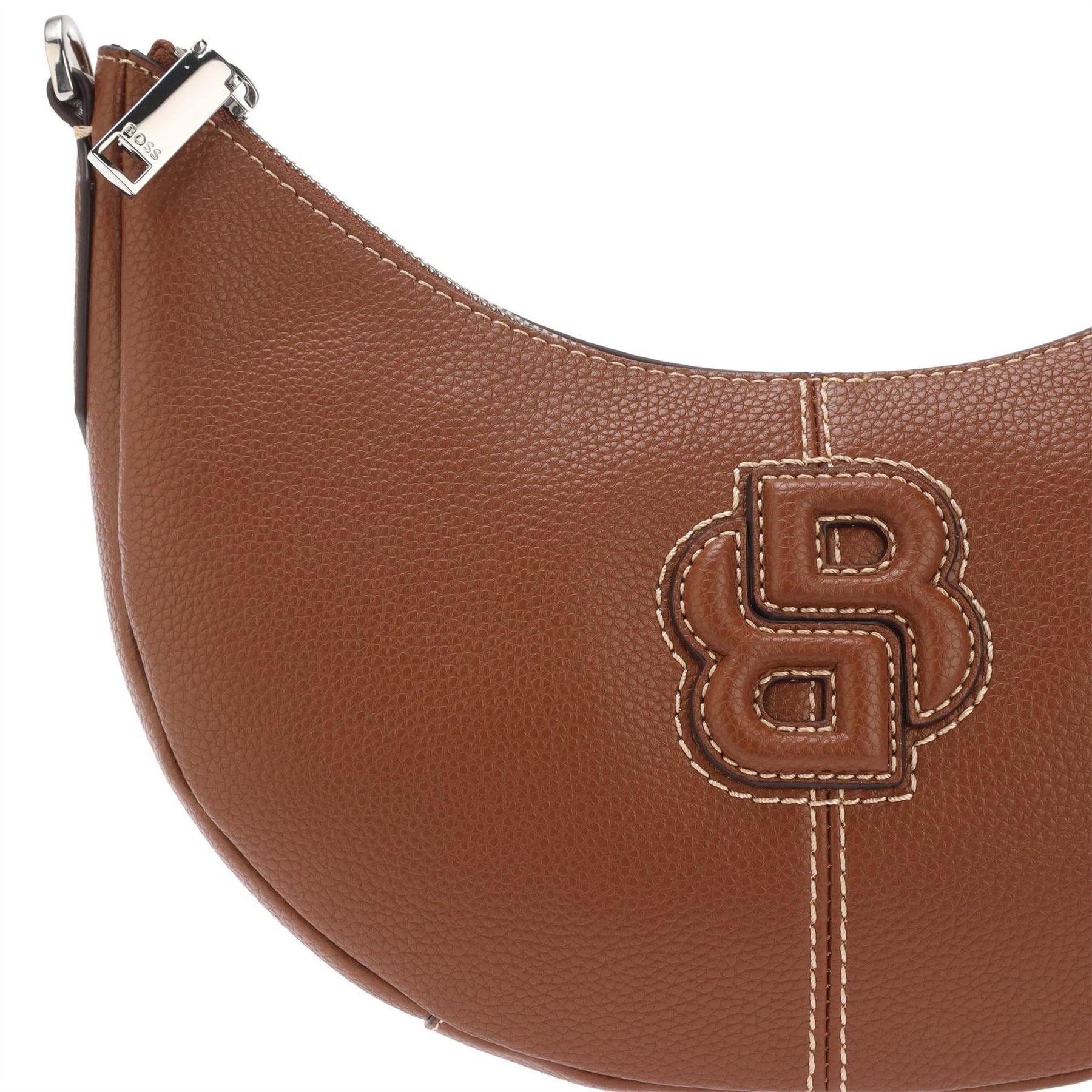 Boss Anett Halfmoon Crescent Shape Hobo Bag with Monogram