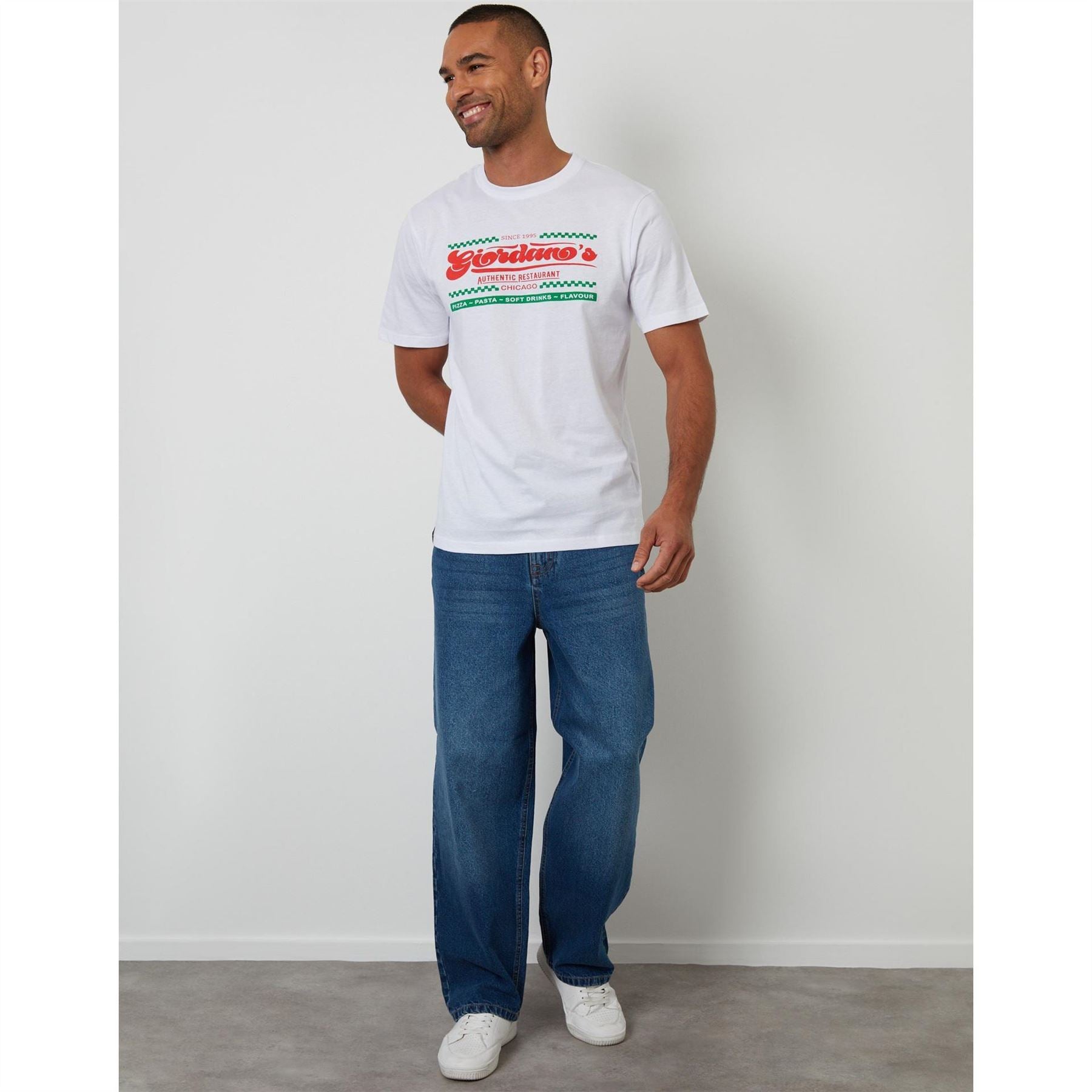 Threadbare Pizza Crew Neck Short Sleeve T-Shirt