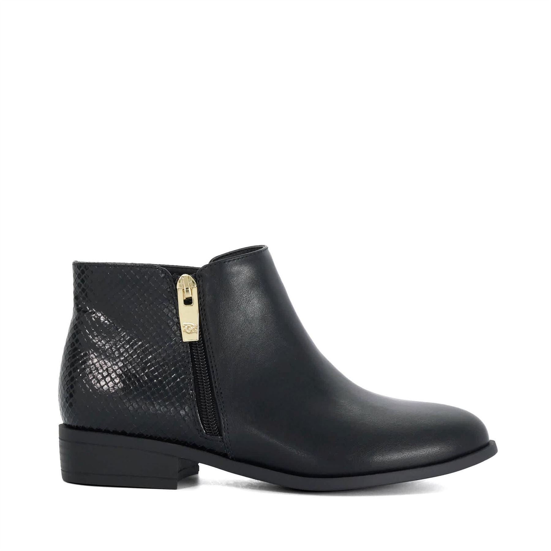 Dune London Preppie Leather Heeled Ankle Boots
