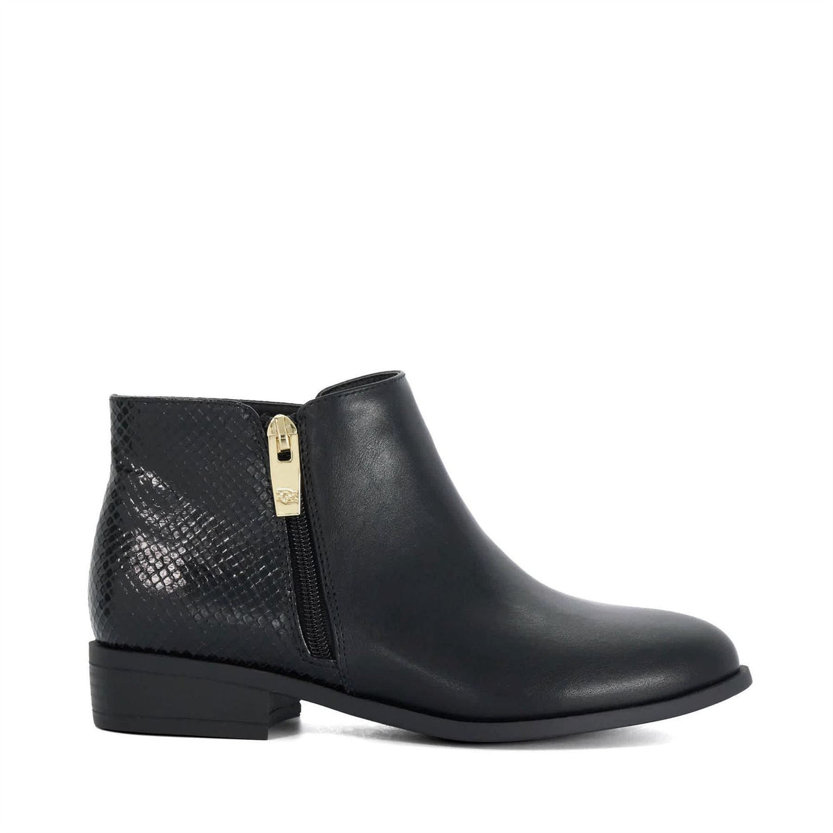 Dune London Preppie Leather Heeled Ankle Boots