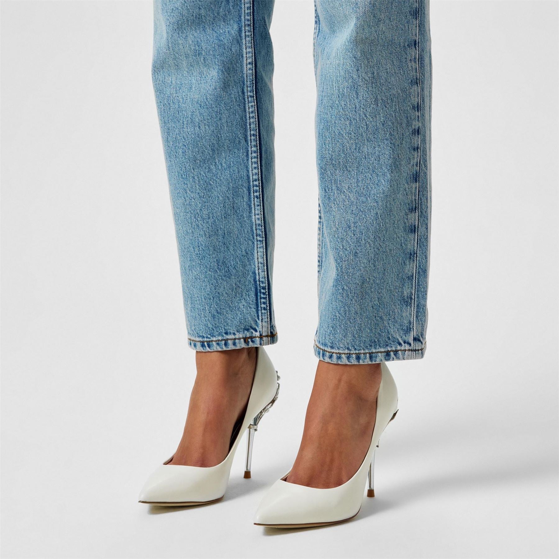 Moda in Pelle Ilari Ivory Leather Stiletto Court Shoes