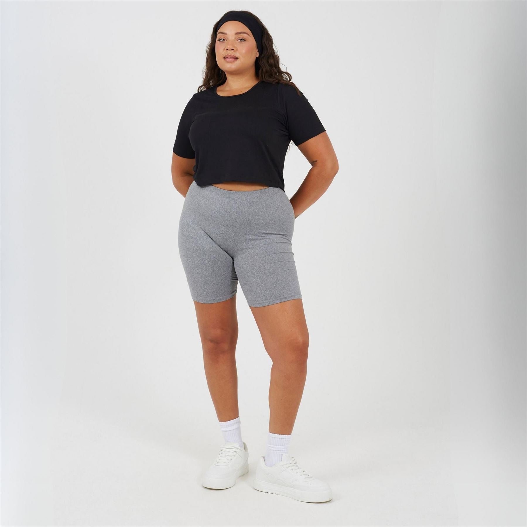 Brave Soul Womens Plus Size Cropped Round Neck T-Shirt