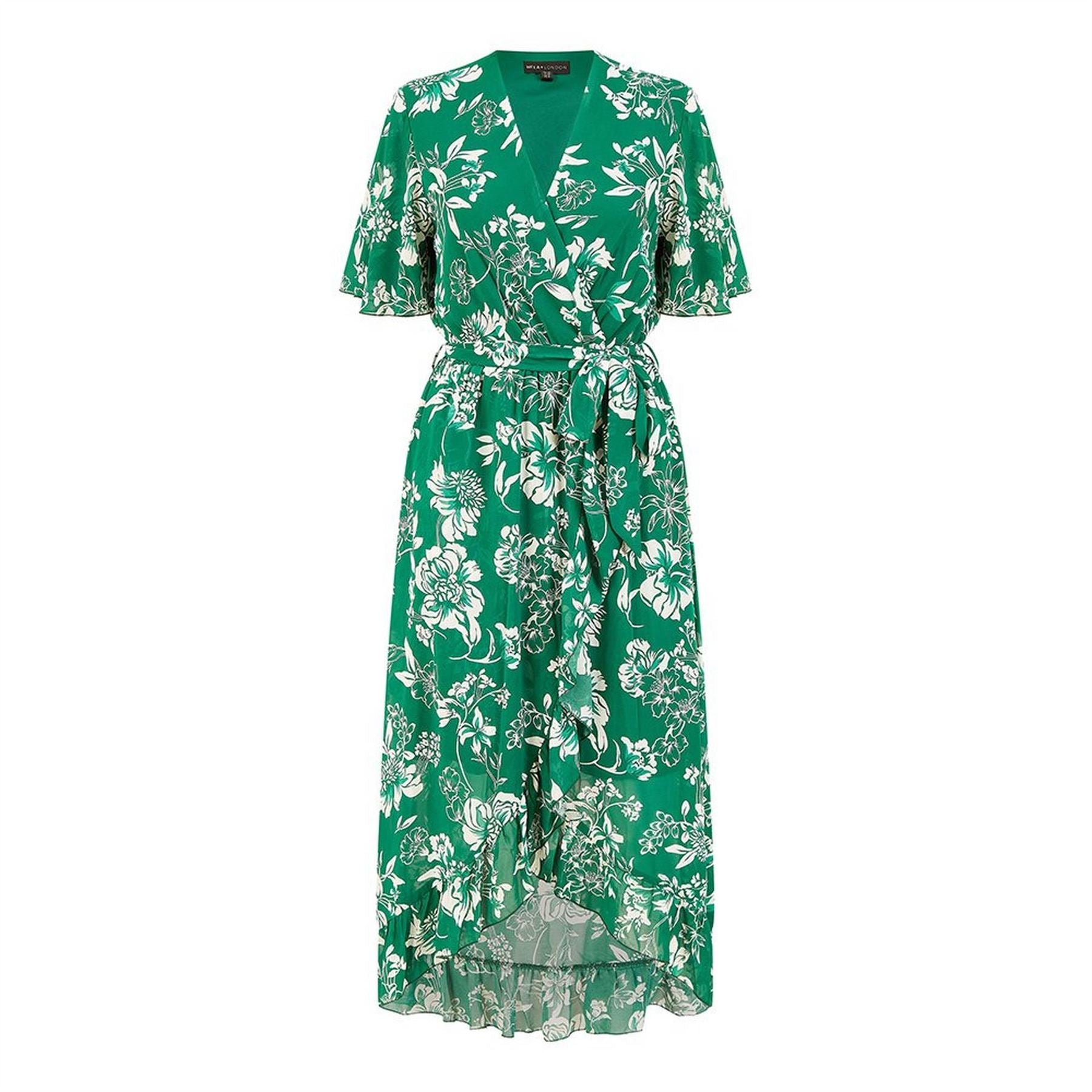 Mela London Floral Wrap Midi Dress