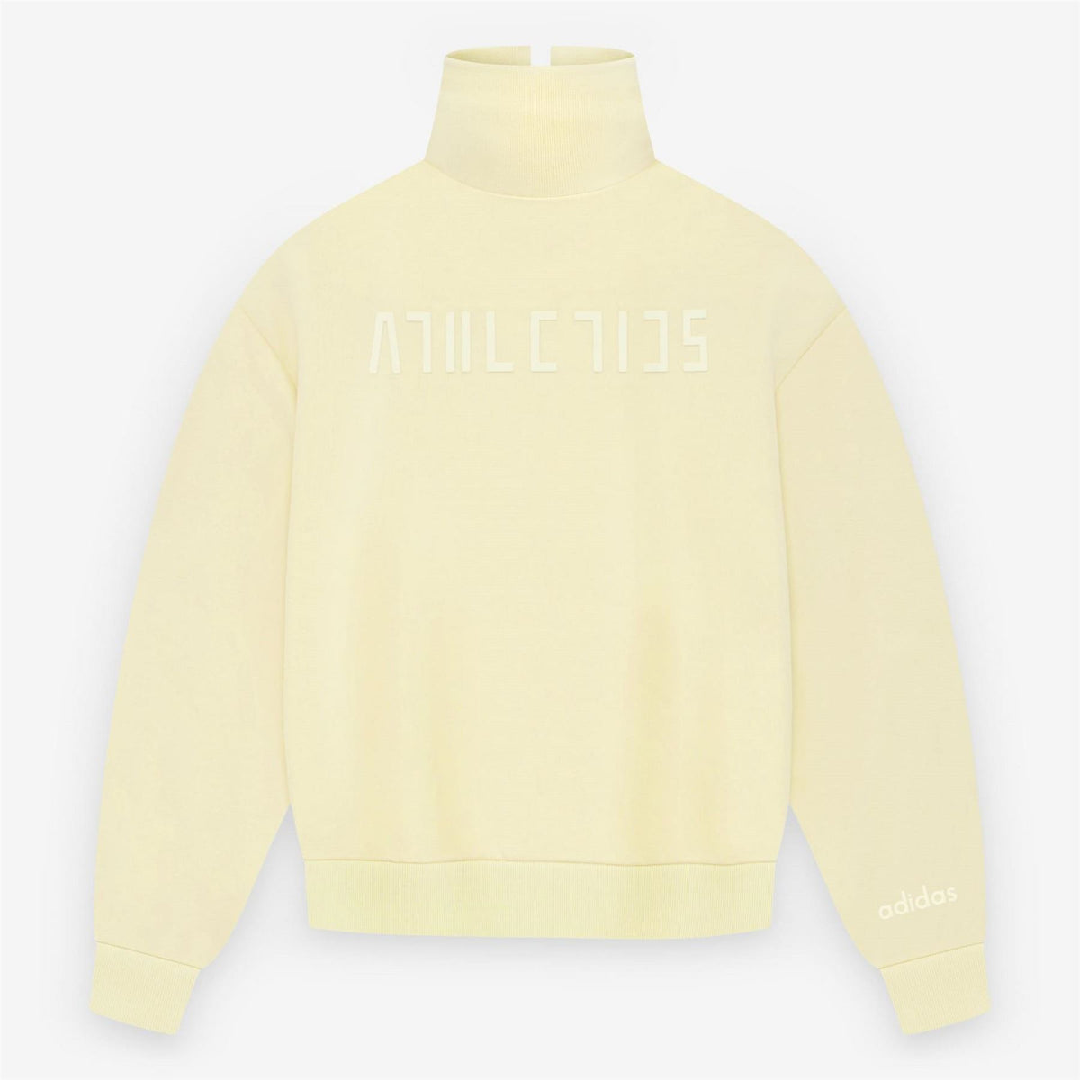 adidas Relaxed Fit Embroidered Lettering Funnel Neck Long Sleeve Athletic Top