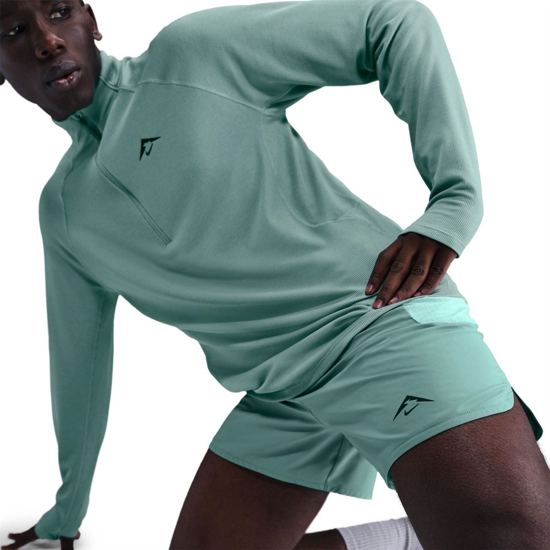 Nike Trail 5 Inch Logo Print Athletic Shorts