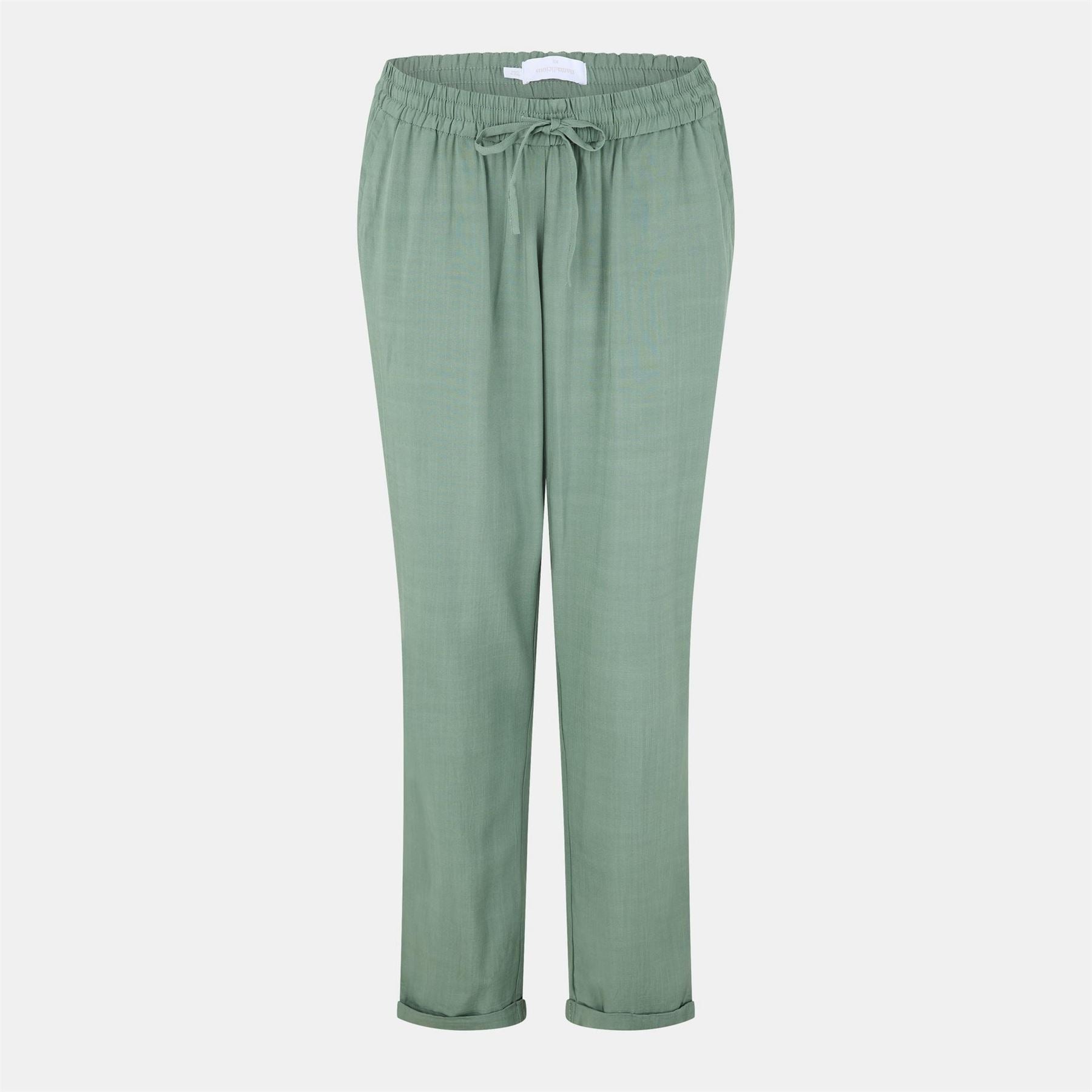Mamalicious Mat Solid Patterned Slim Roll Up Trousers