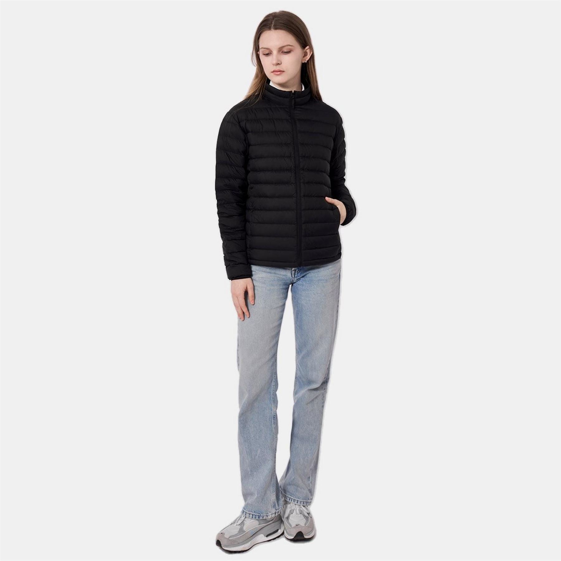 Firetrap Packable Water Repellent Down Long Sleeve Short Puffer Jacket