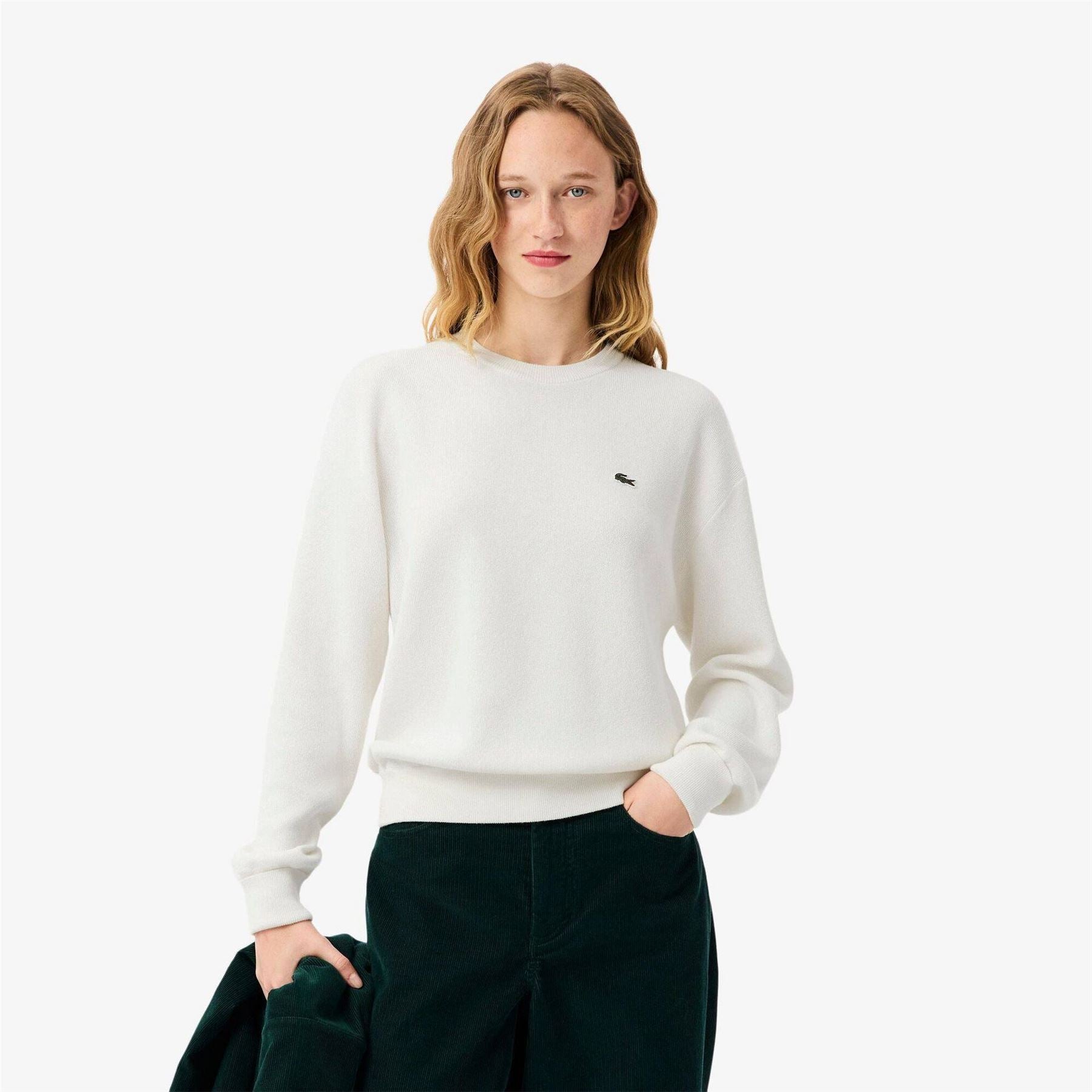 Lacoste Cotton Knitted Crew Neck Jumper