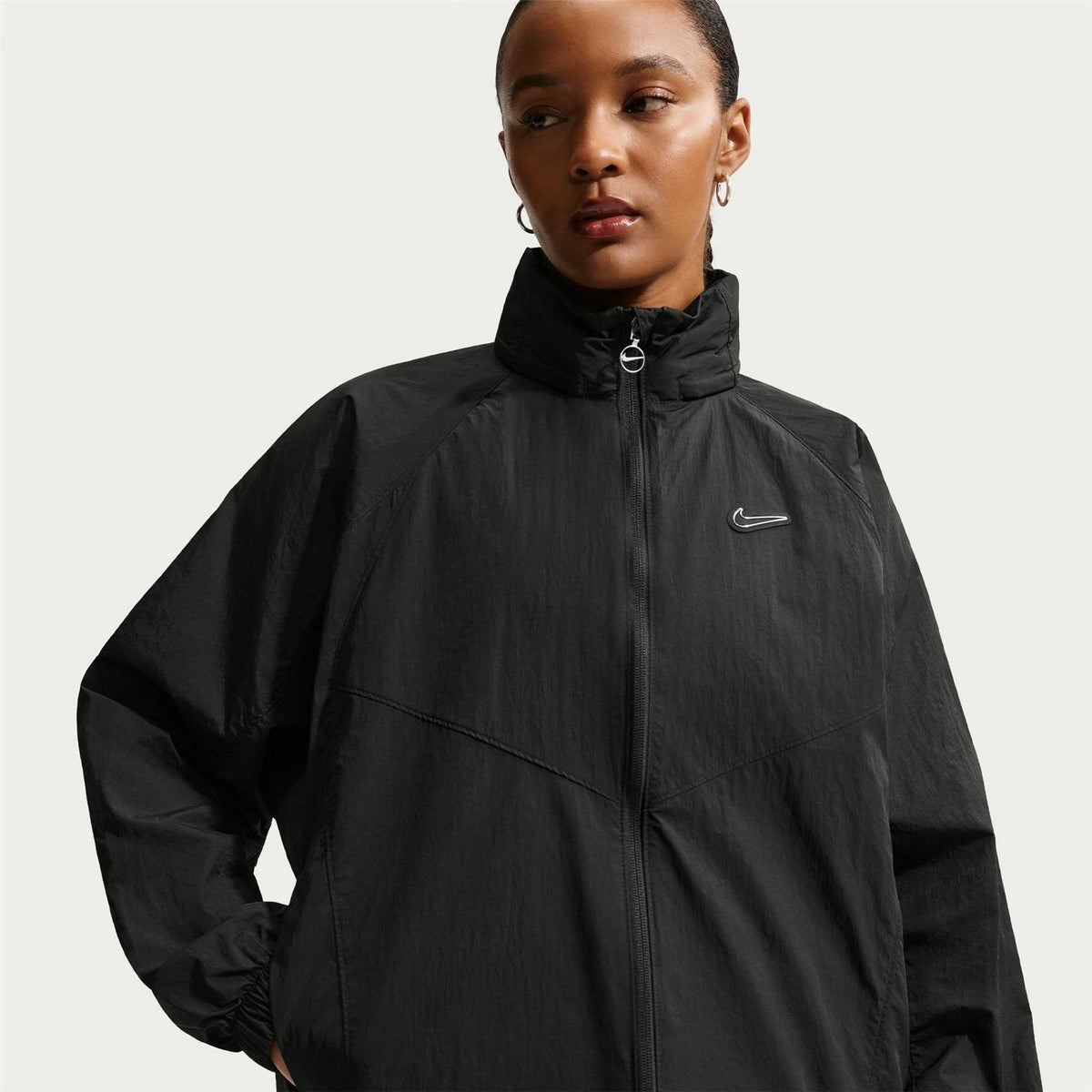 Nike Sportswear Lettering Back Neck Logo Hooded Rain Coat
