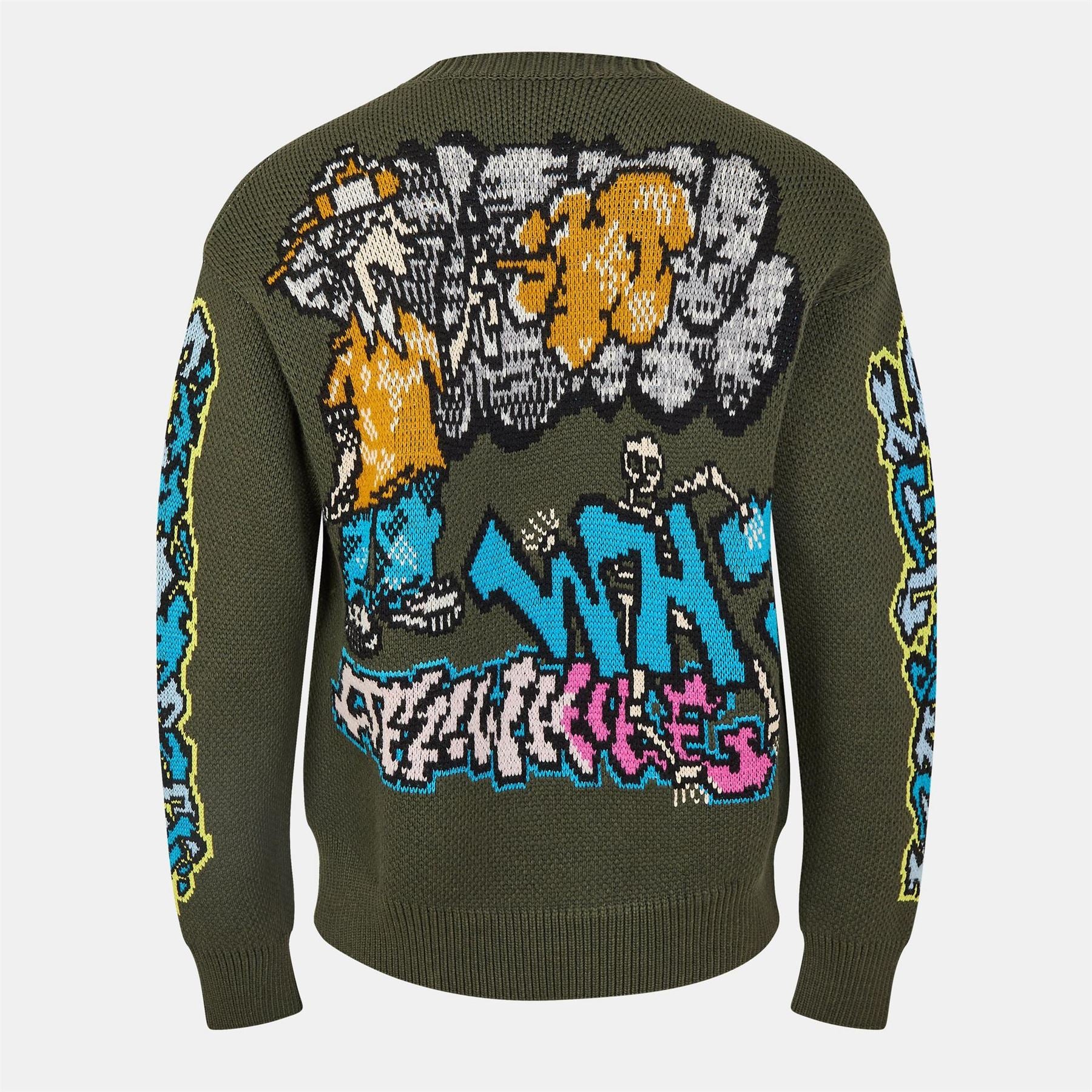 Off White Chunky Knit Crew Neck Regular Fit Sweater