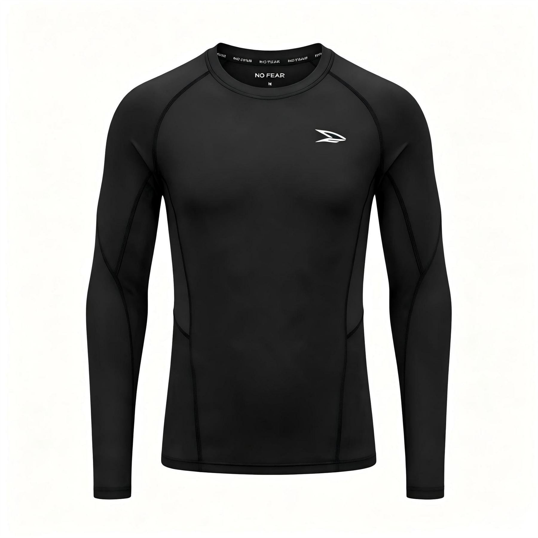 No Fear Mens Raglan Compression Long Sleeve Top