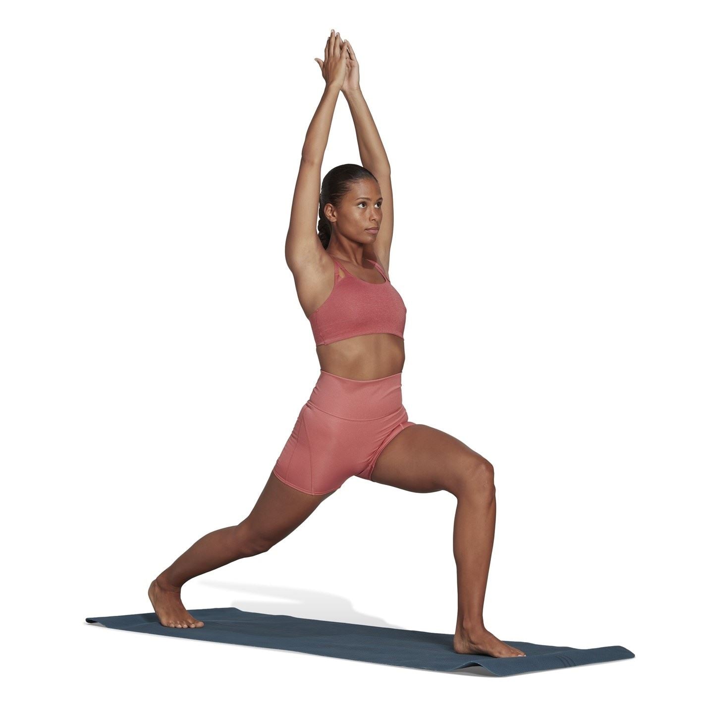 adidas Womens Yoga Luxe Studio Light Support Fire Bra