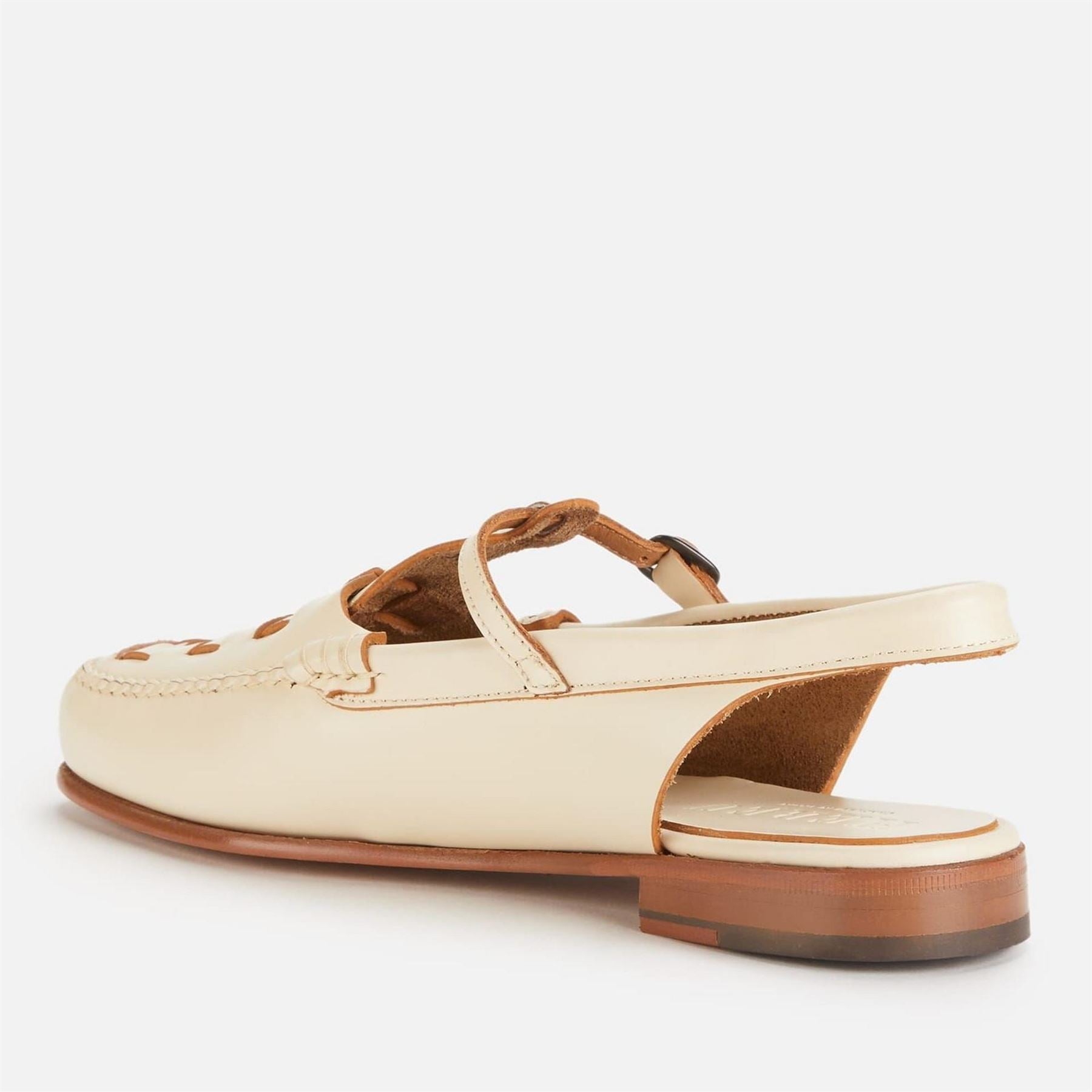 Hereu Leather T Bar Sling Back Flats