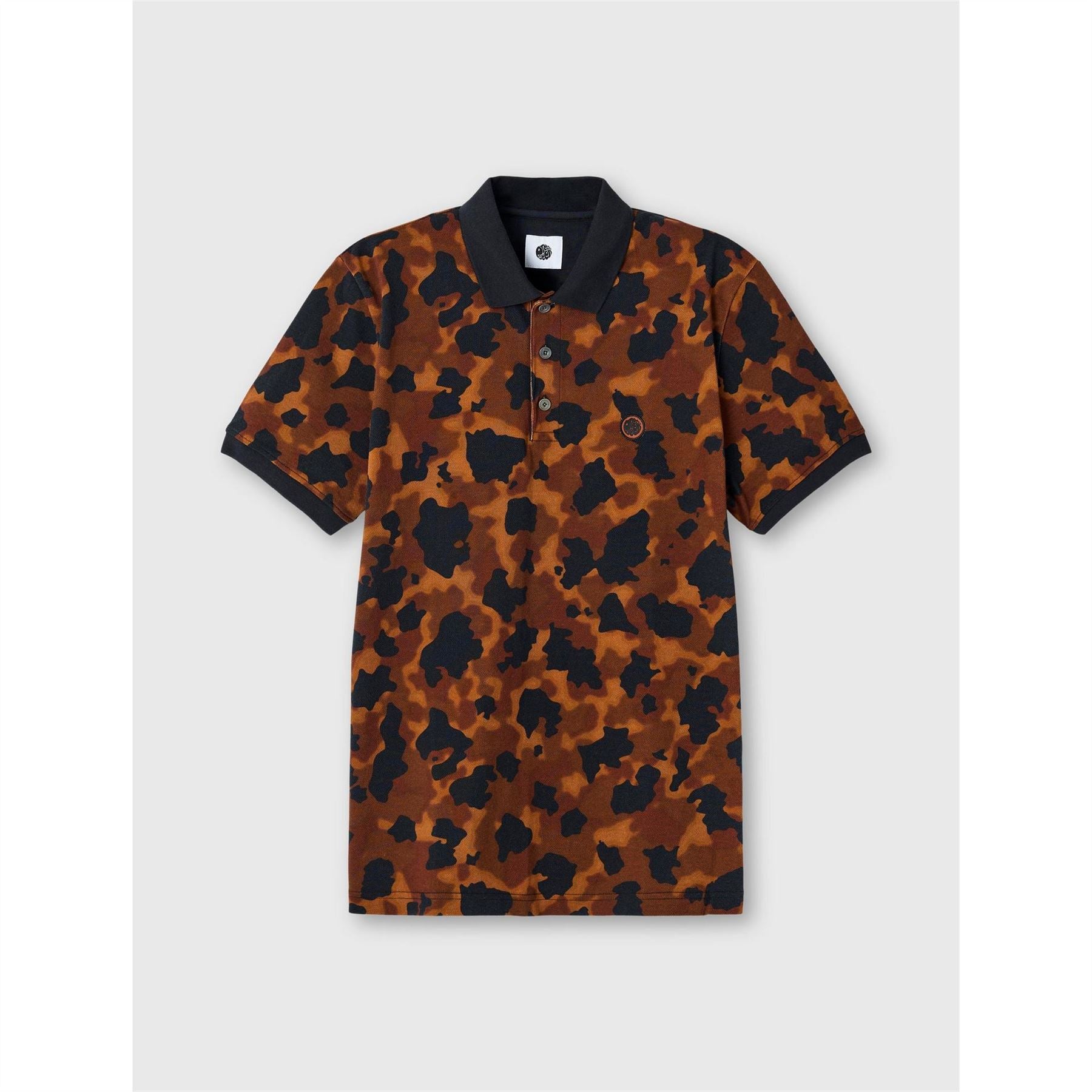 Pretty Green Brindle Collared Neck Short Sleeve Polo