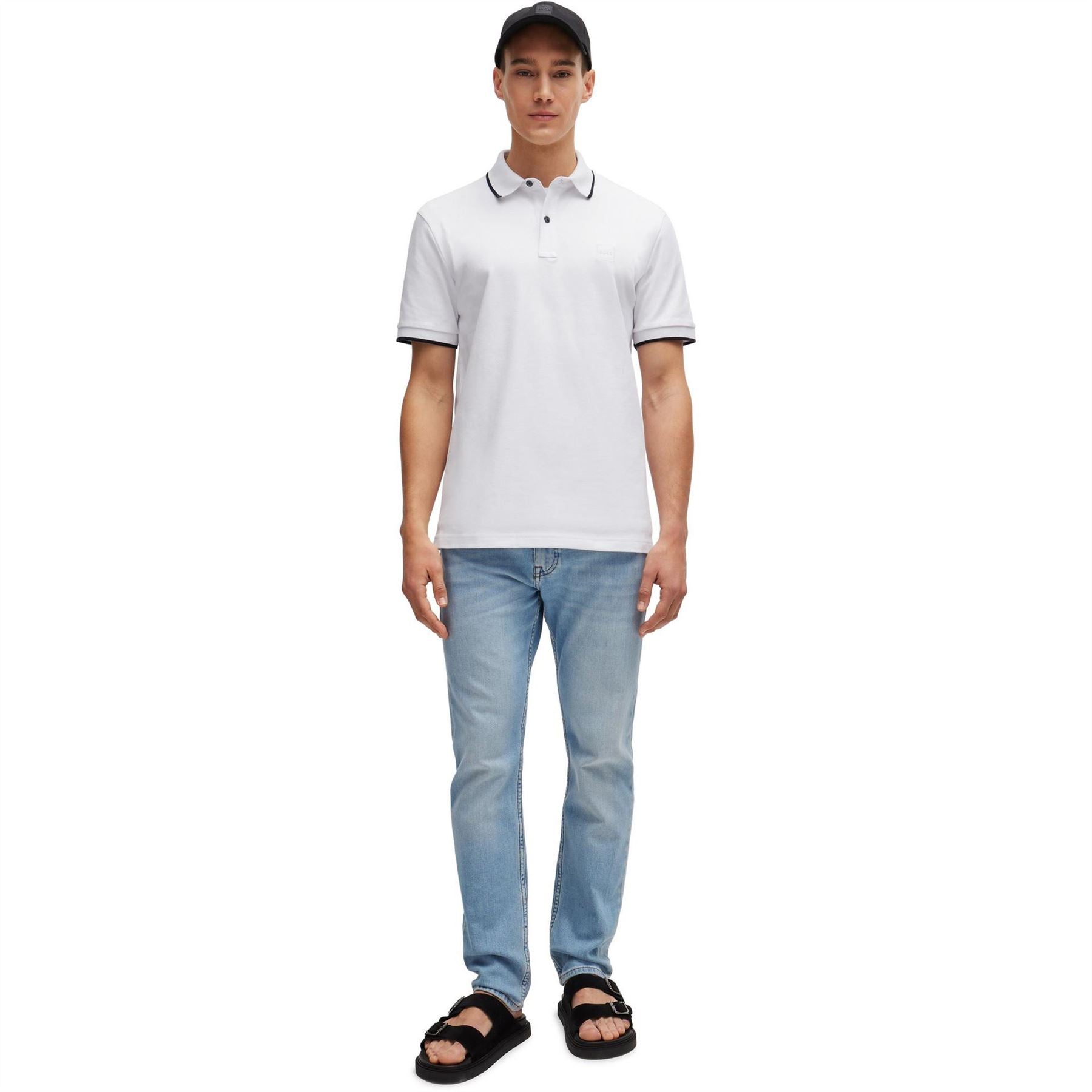 Boss Orange Pique Short Sleeve Polo Shirt With Logo Detail