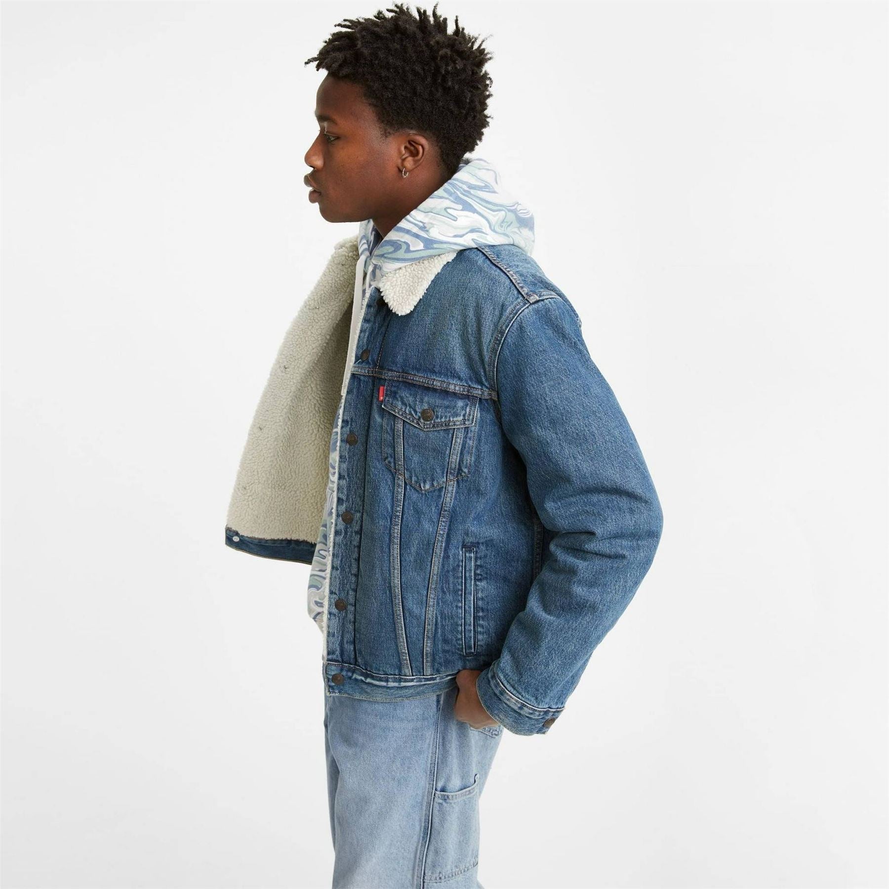 Levis Type 3 Sherpa Cotton Mix Long Sleeve Denim Jacket