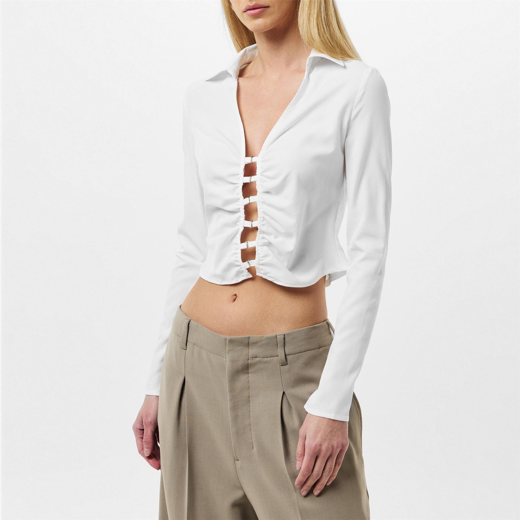 Missy Empire Fitted Shirt With Fastening Detail
