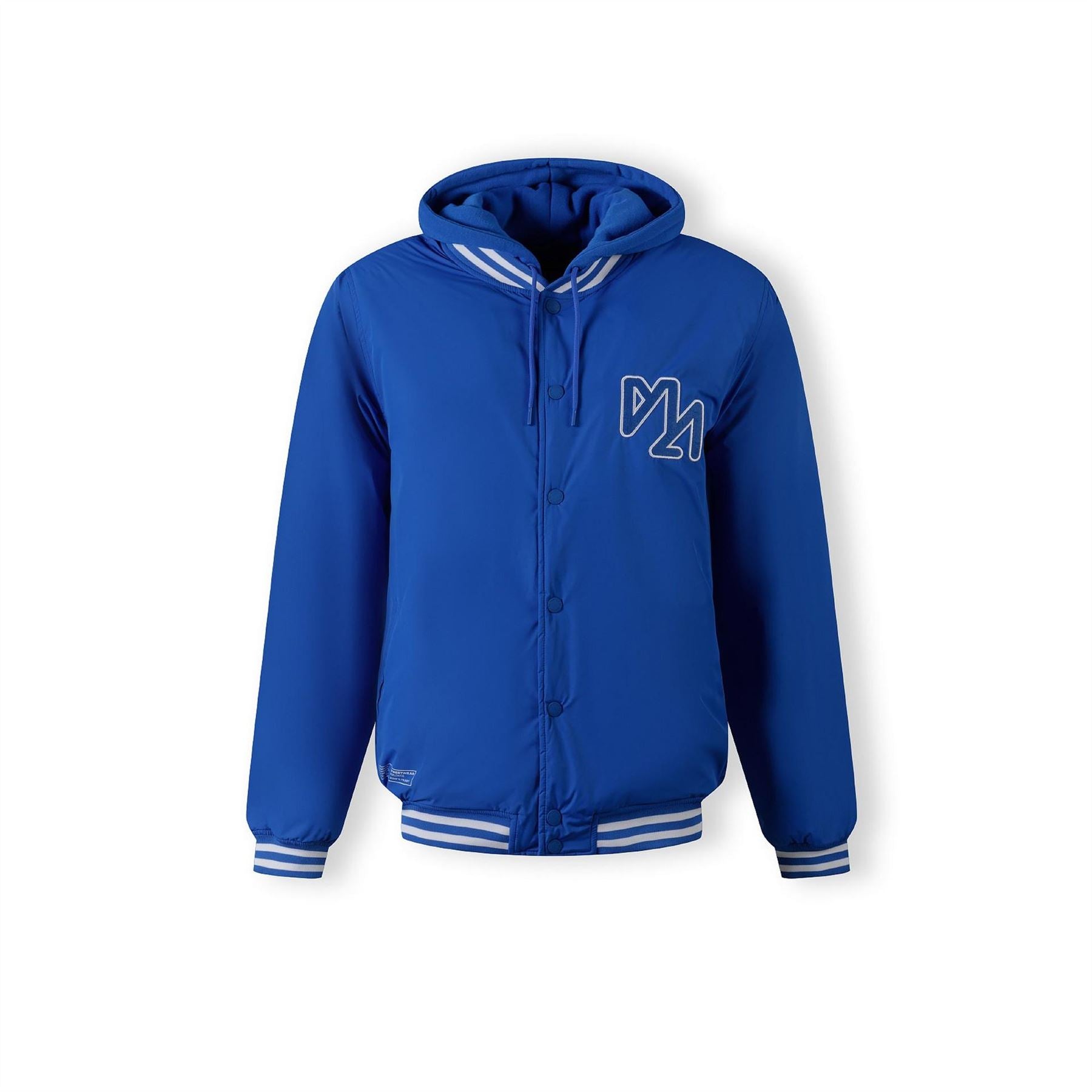 Minoti Baseball Style Jacket Detachable Hood Cobalt Blue
