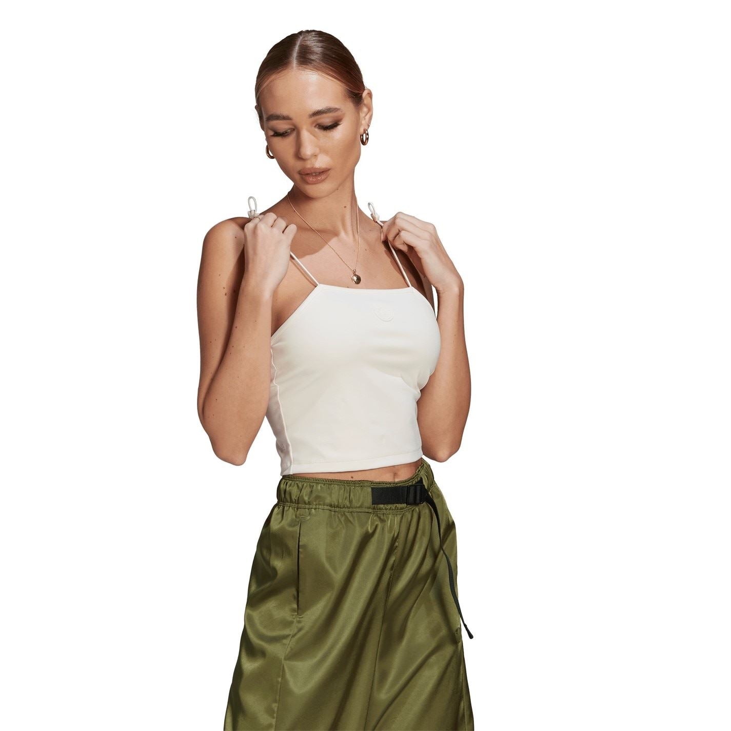 adidas Originals Cropped Slim Fit Square Neck Tank