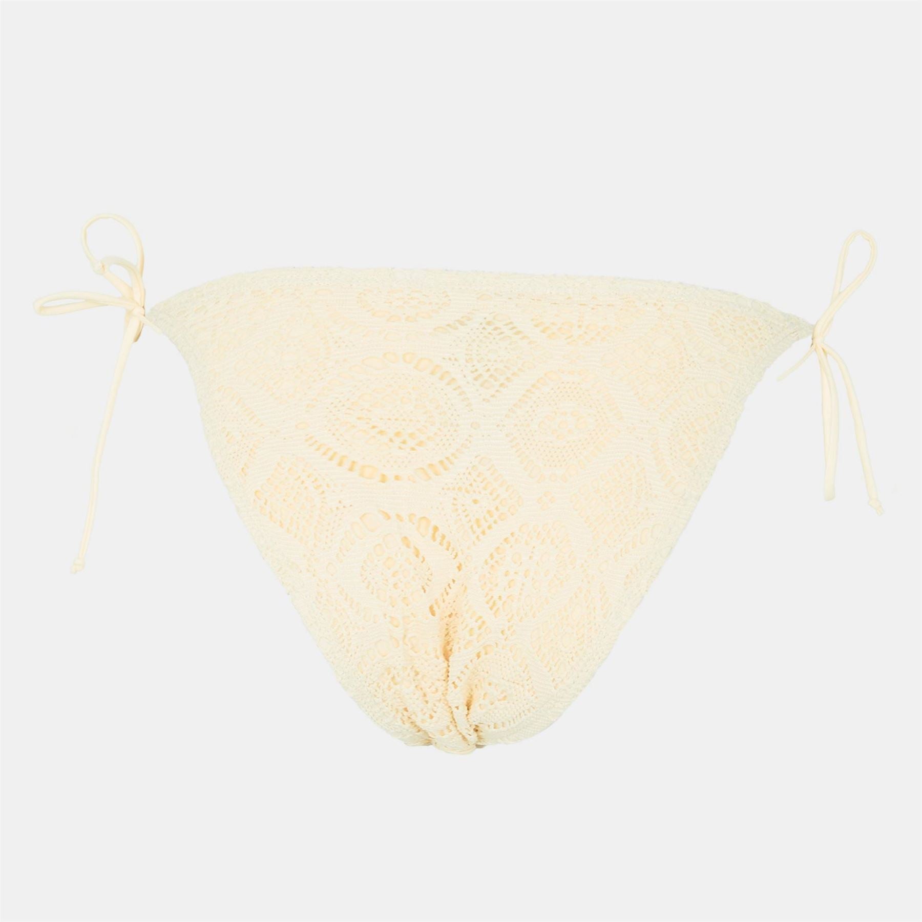 Brave Soul Bikini Bottoms With Crochet Overlay
