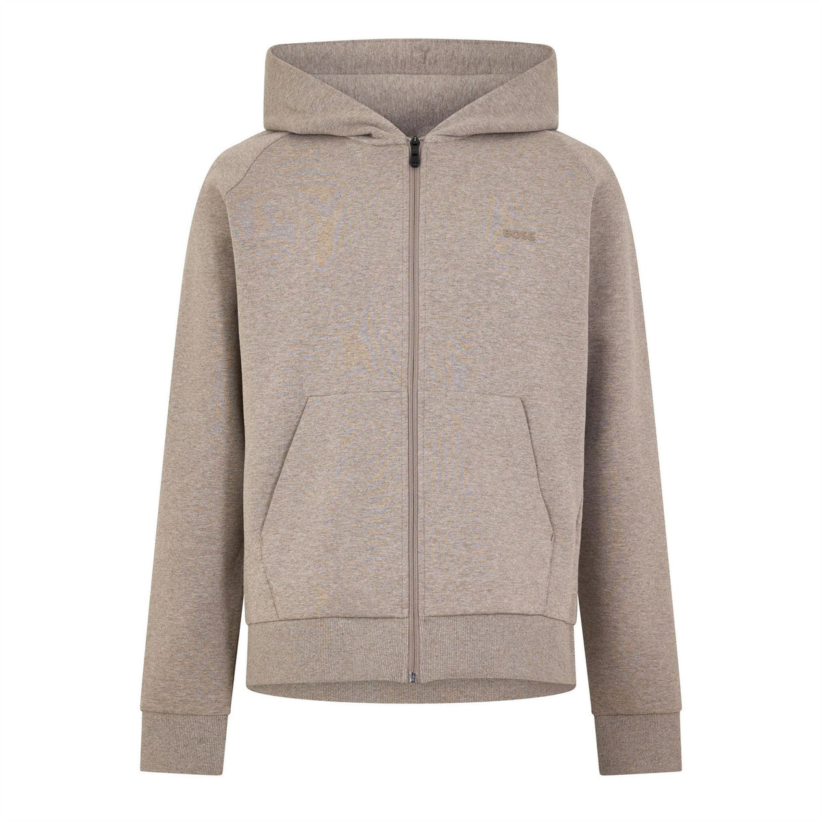 Boss Green Full Zip Hoodie With Adjustable Drawstring Hood   Streamlined Design
