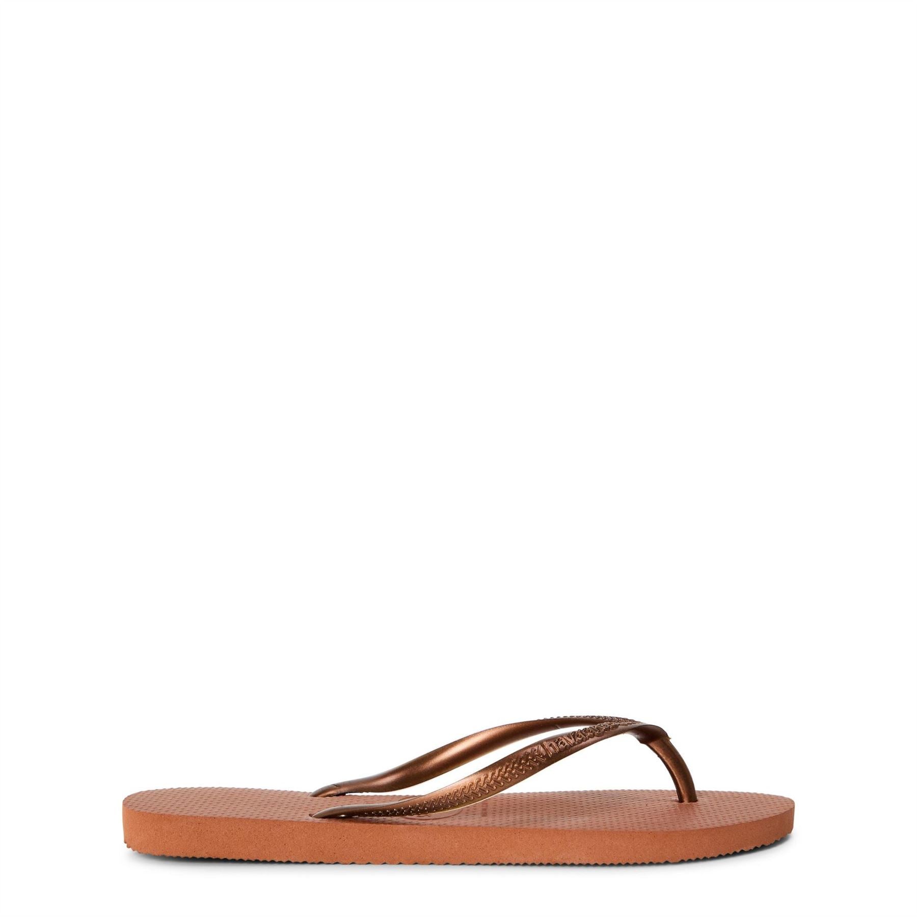 Havaianas Womens Hav. Slim Dark Brown Metal Acoused Flip Flops