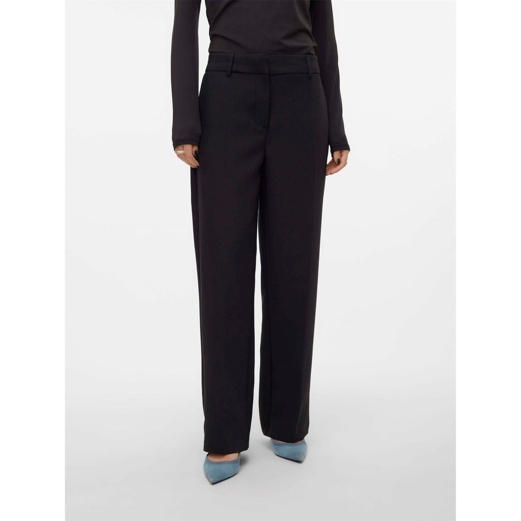 Vero Moda Solid Patterned Straight Chinos