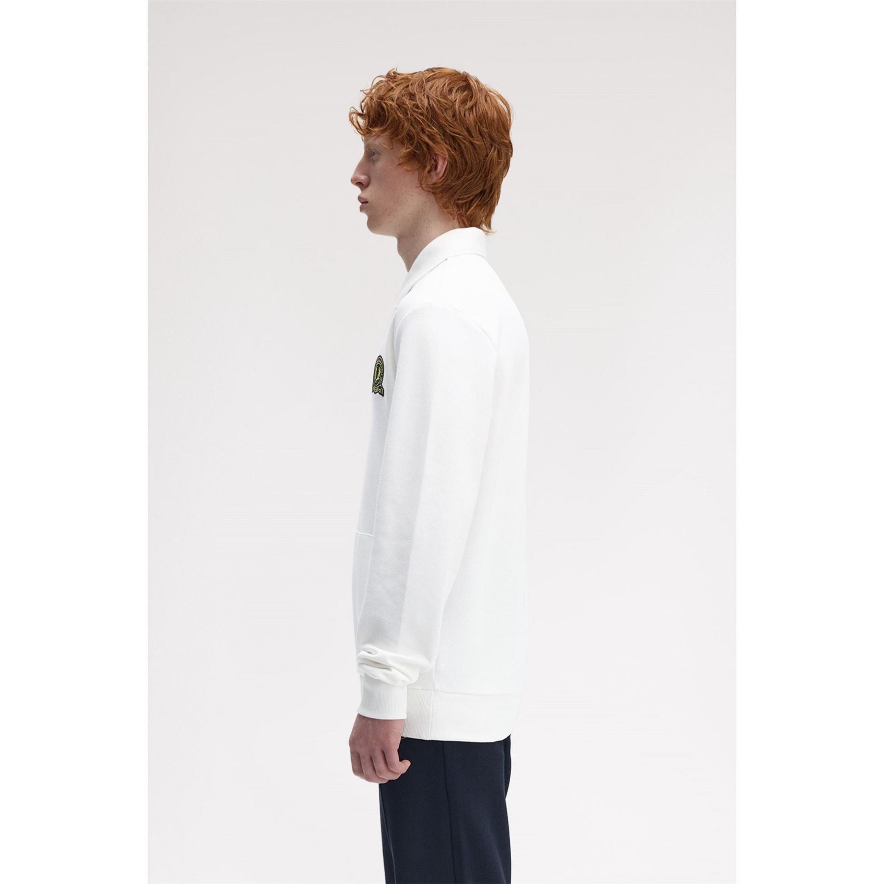 Fred Perry Badge Collar Crew Sweatshirt
