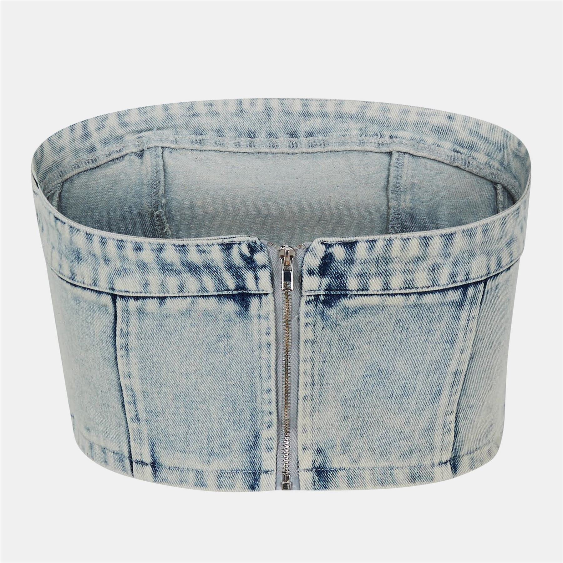 Missy Empire Denim Corset Top
