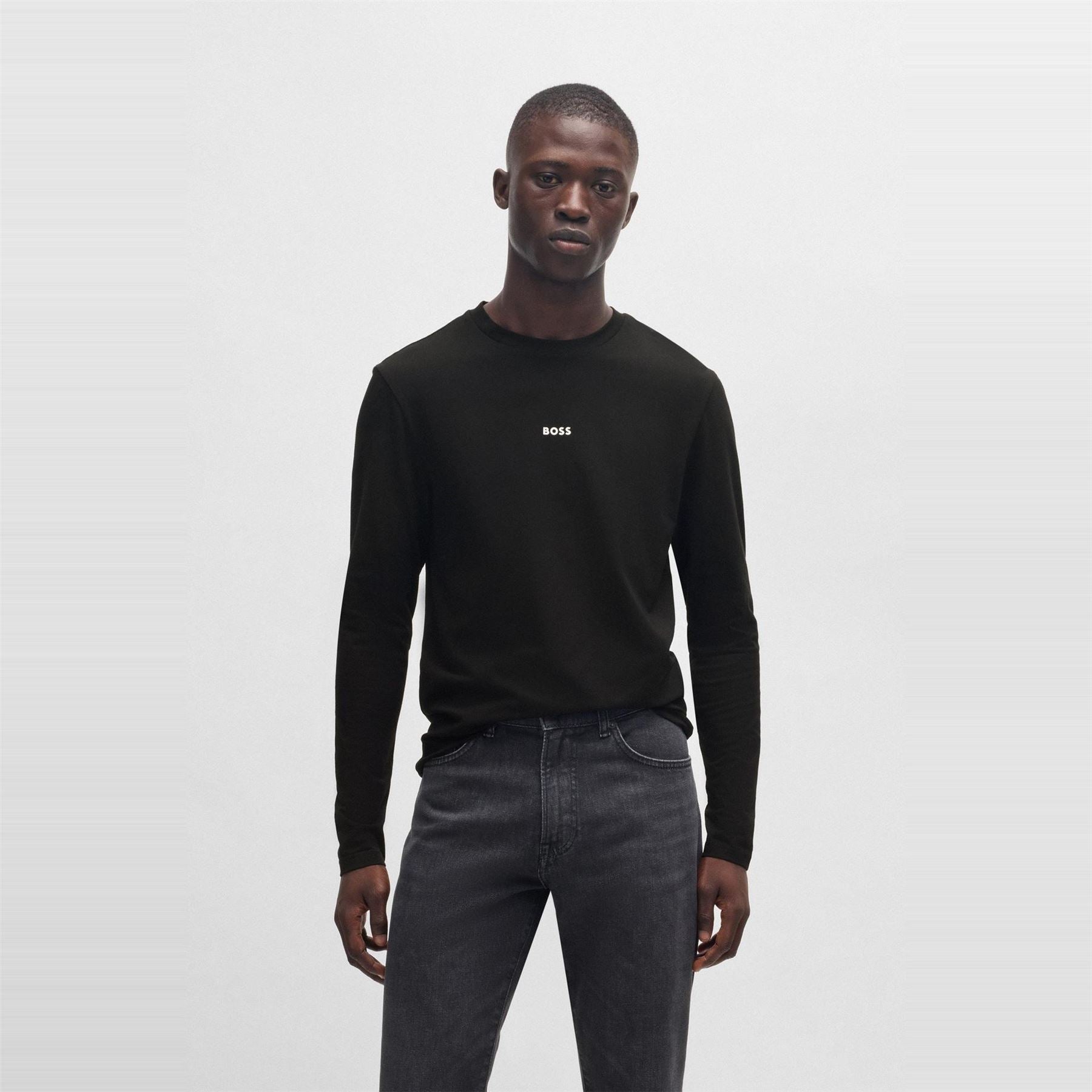 Boss Tchark  Orange Cotton Long Sleeve T-Shirt
