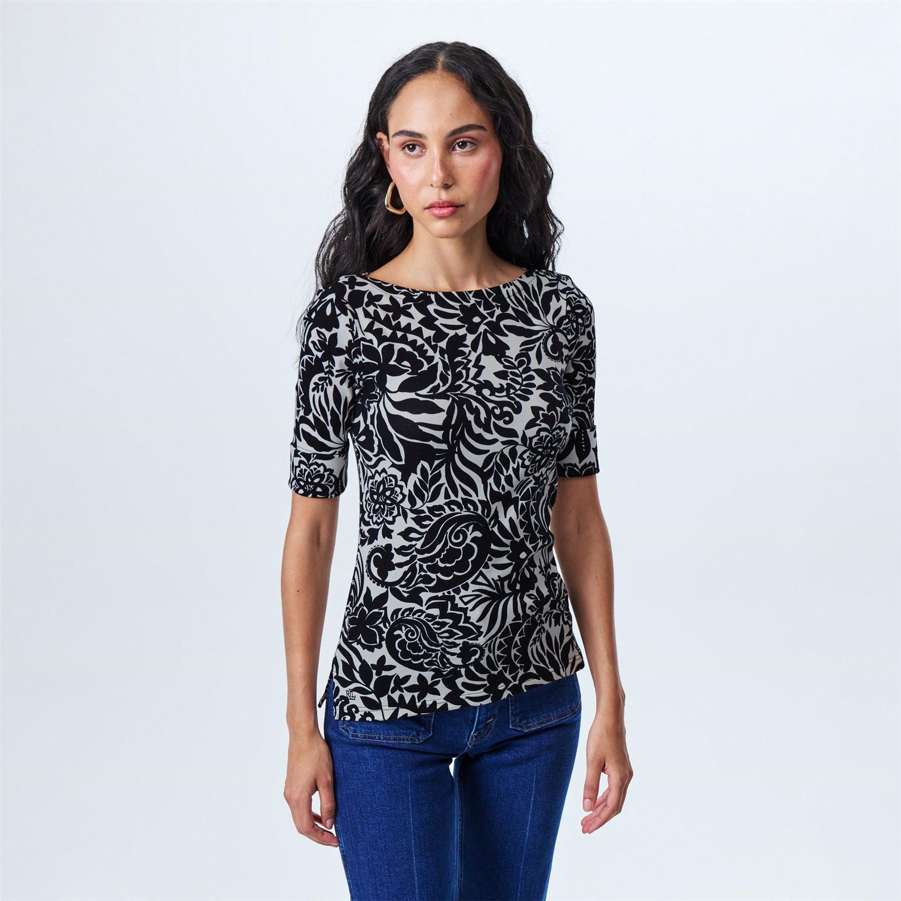Lauren by Ralph Lauren Judy Regular Fit Boat Neck T-Shirt