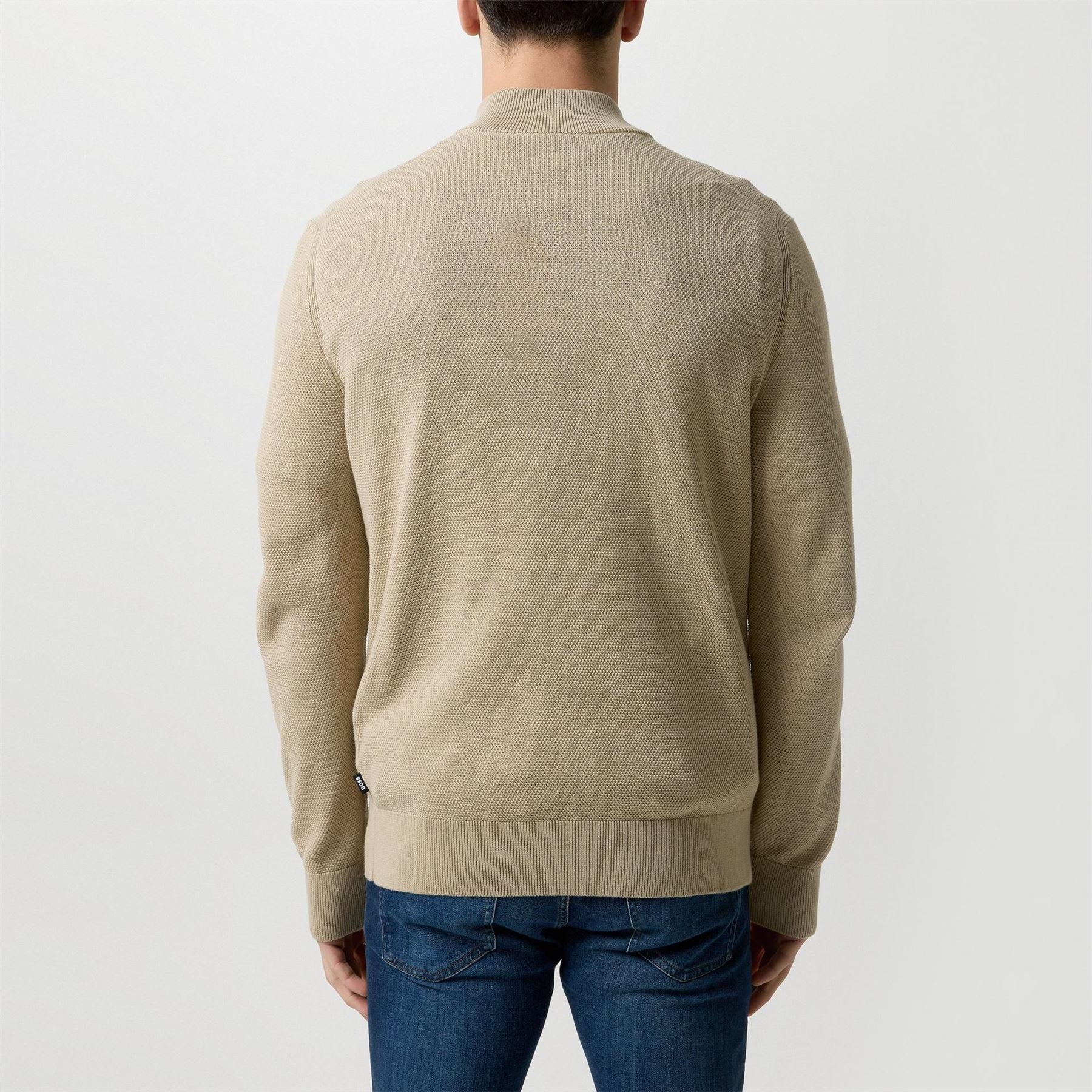 Boss Hbb Ebrando Black Zipped Crew Neck Jumper