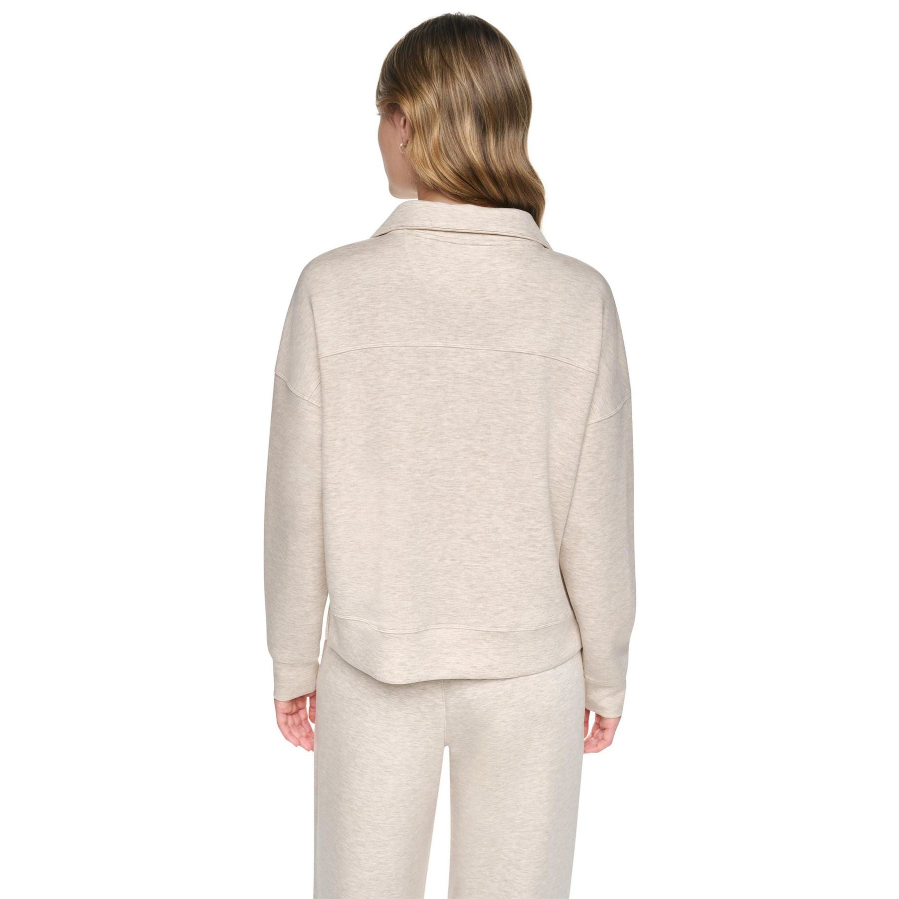 DKNY Sport 1 4 Zip Funnel Neck Fleece Top
