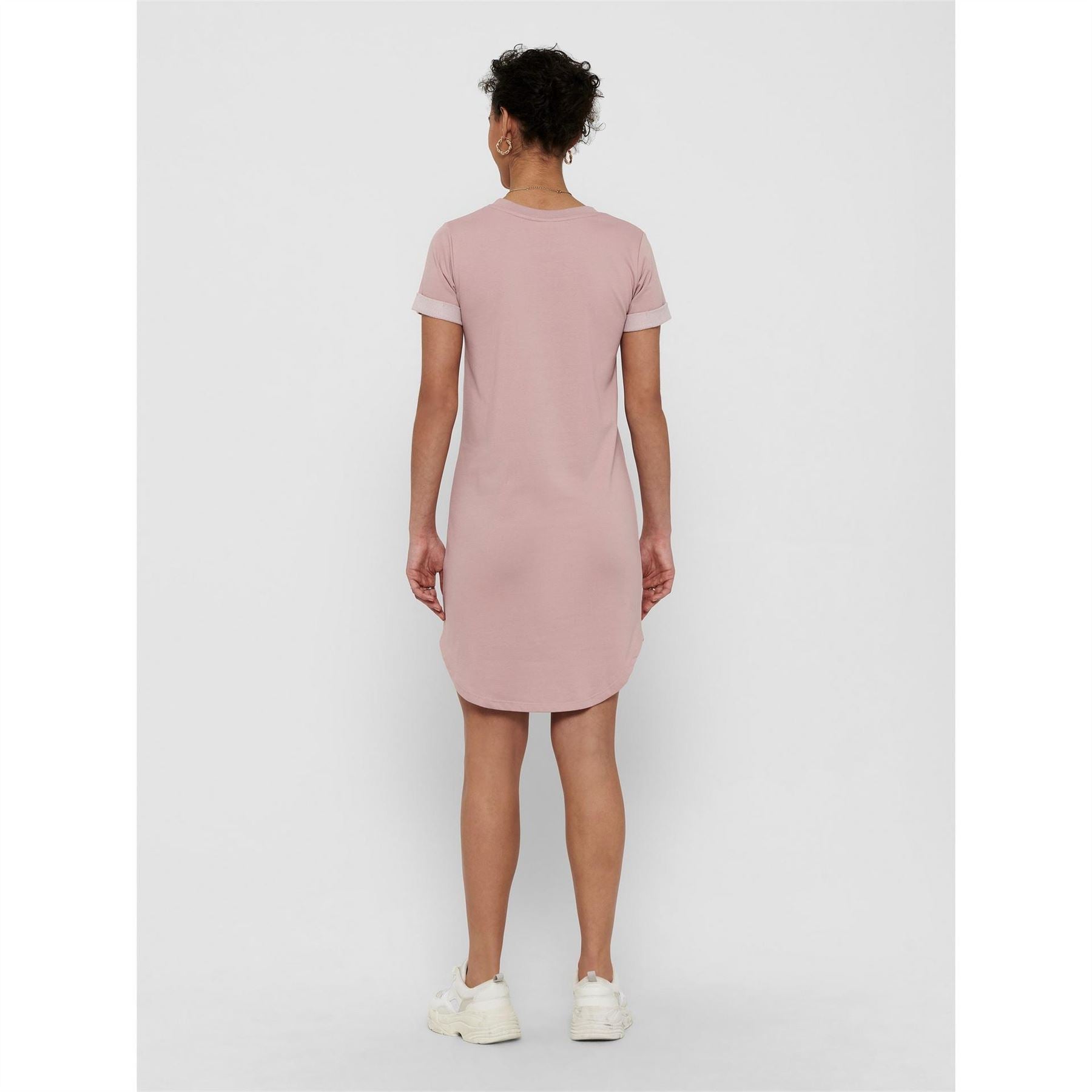 Only Crew Neck Short Sleeve Mini T-Shirt Dress