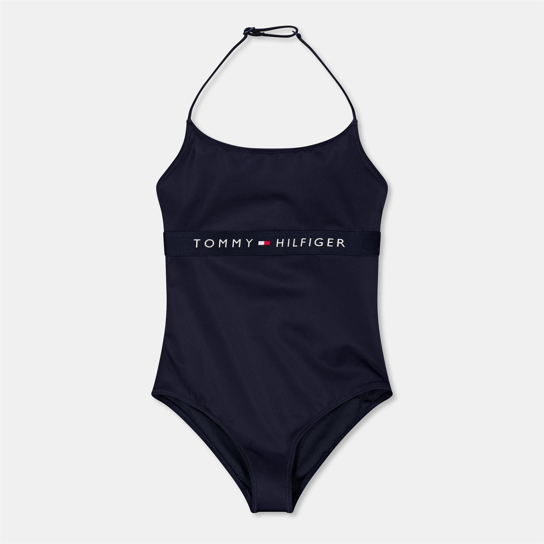 Tommy Hilfiger Halter Neck Logo Print One Piece Swimsuit