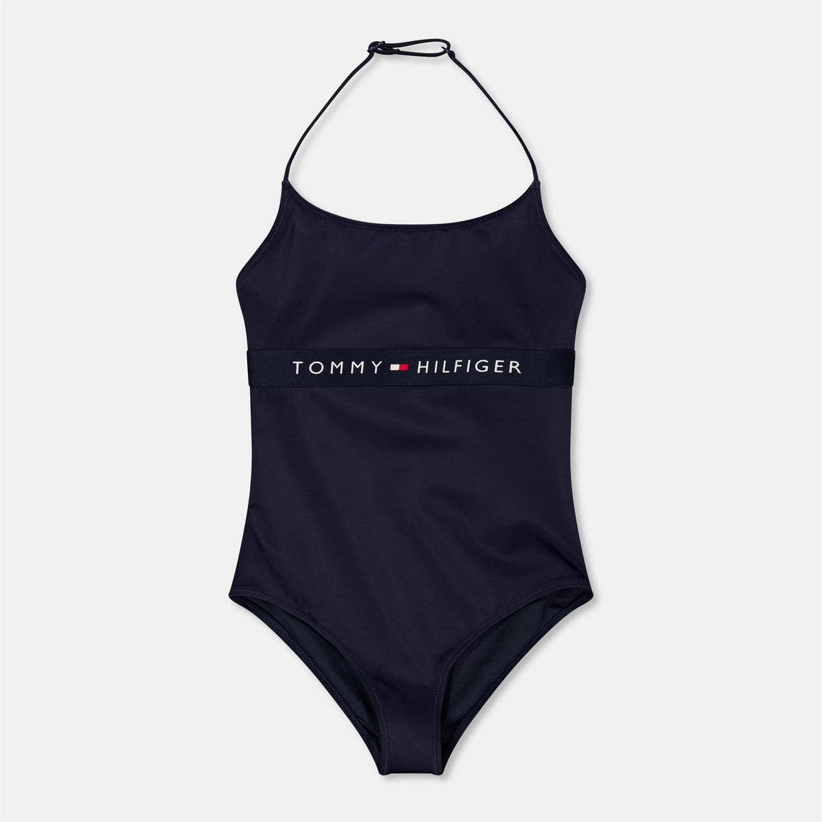 Tommy Hilfiger Halter Neck Logo Print One Piece Swimsuit