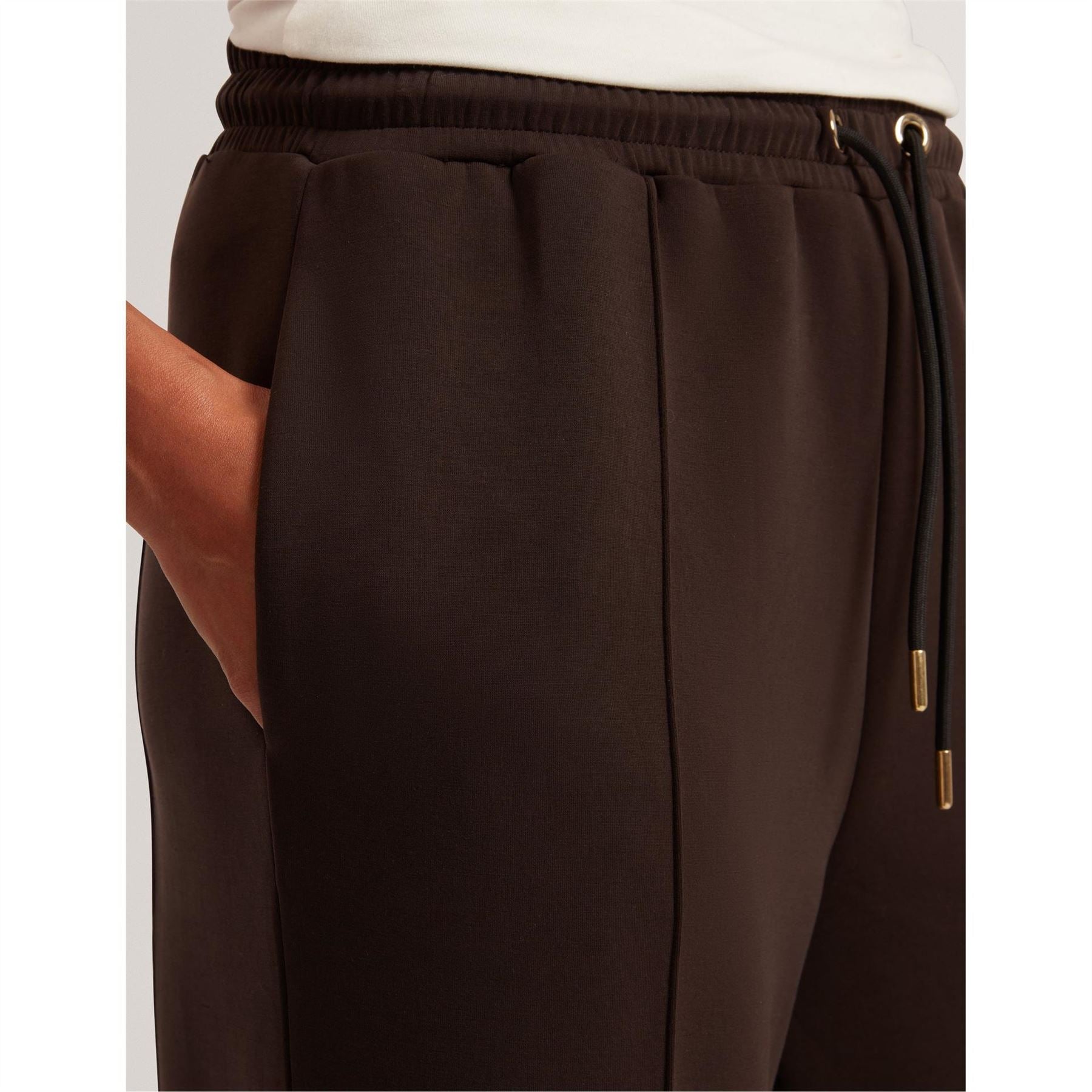 Ted Baker Solid Patterned Open Hem Straight Joggers