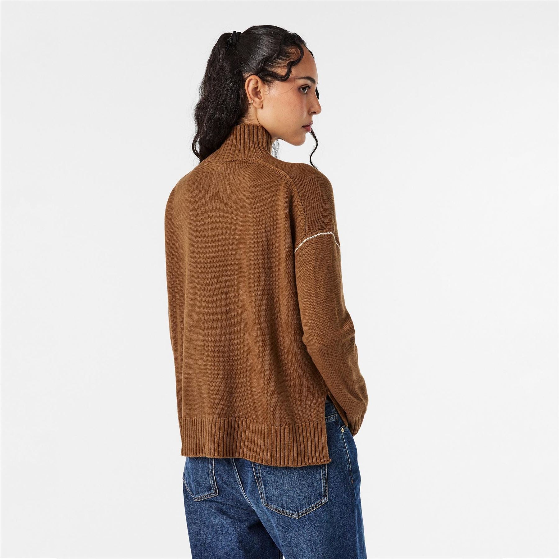 DKNY Logo Knitted Turtle Neck Jumper