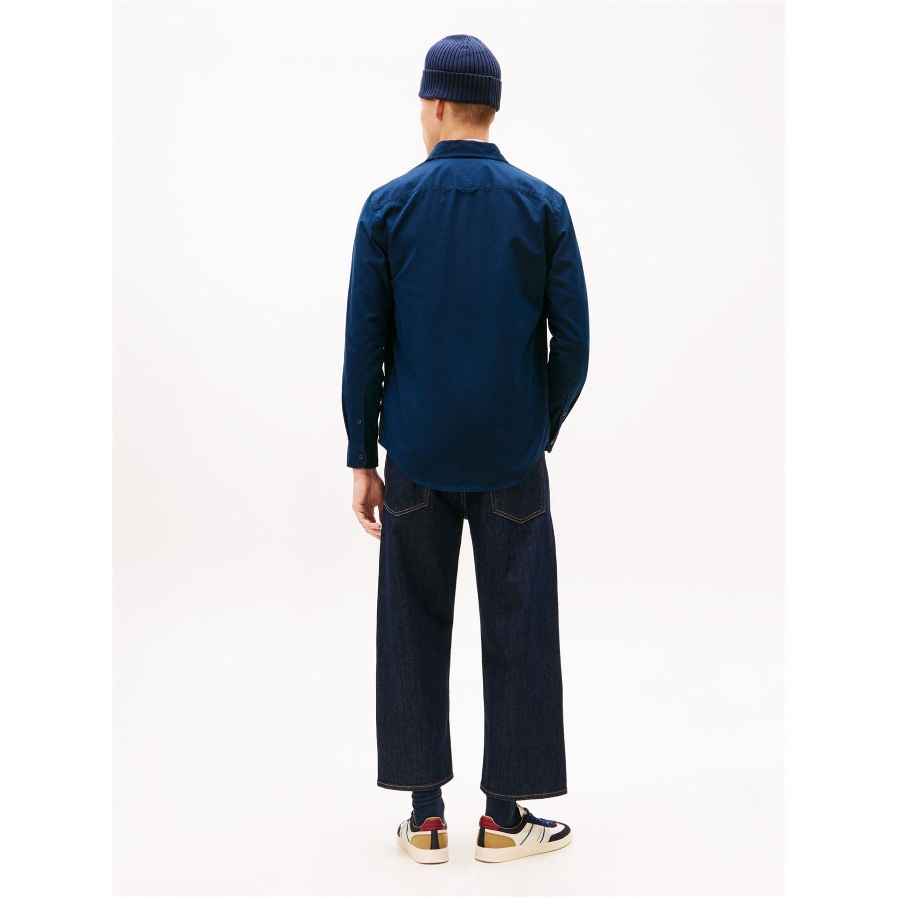 Tommy Jeans Washed Solid Patterned Shirt Collar Shirt Jacket