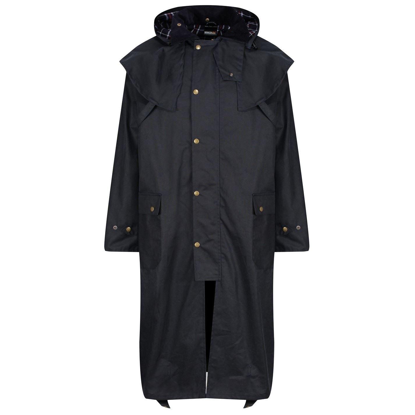 Regatta Solid Patterned Snap Button Hooded Waxed Jacket