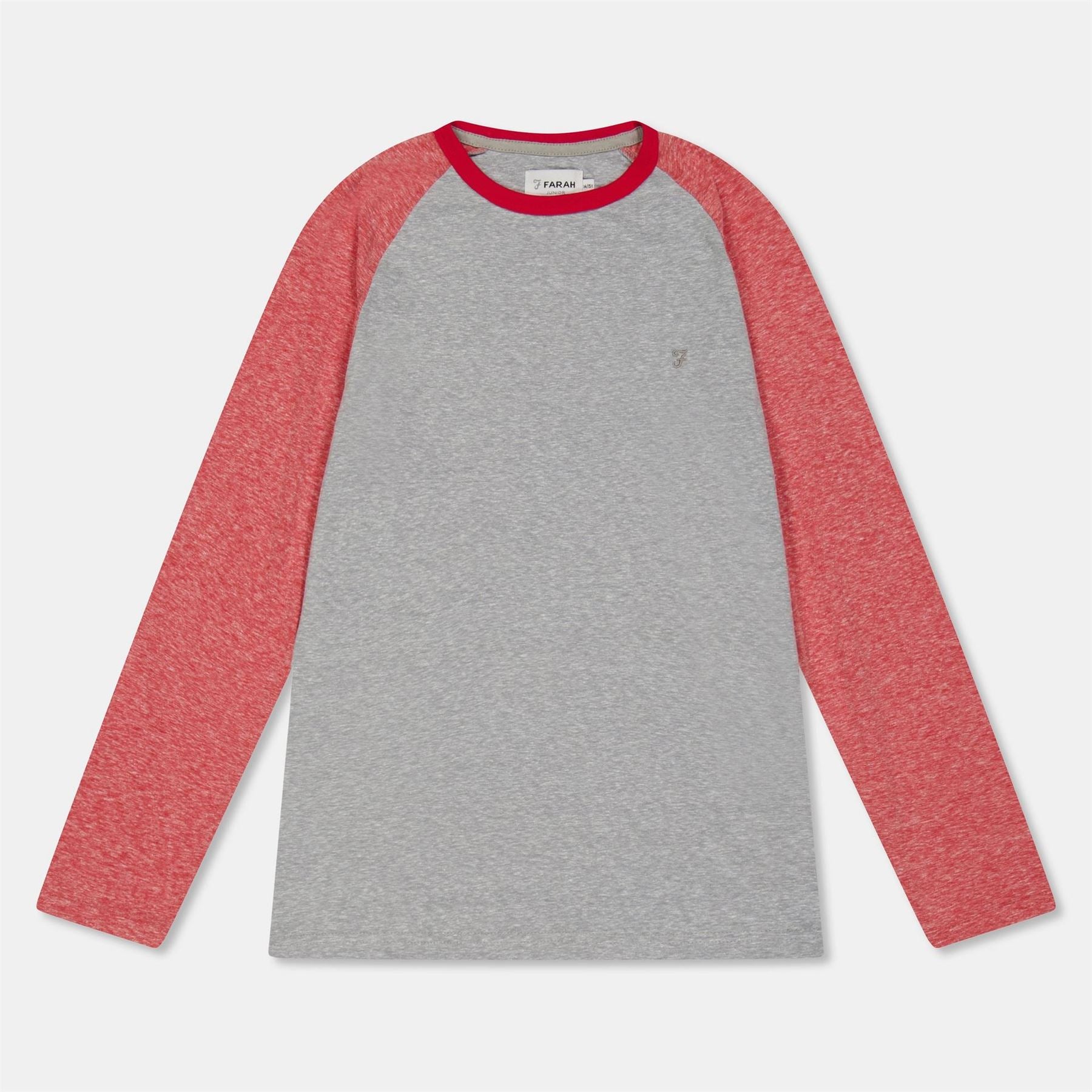 Farah Embroidered Crew Neck Raglan Sleeve Baseball T-Shirt