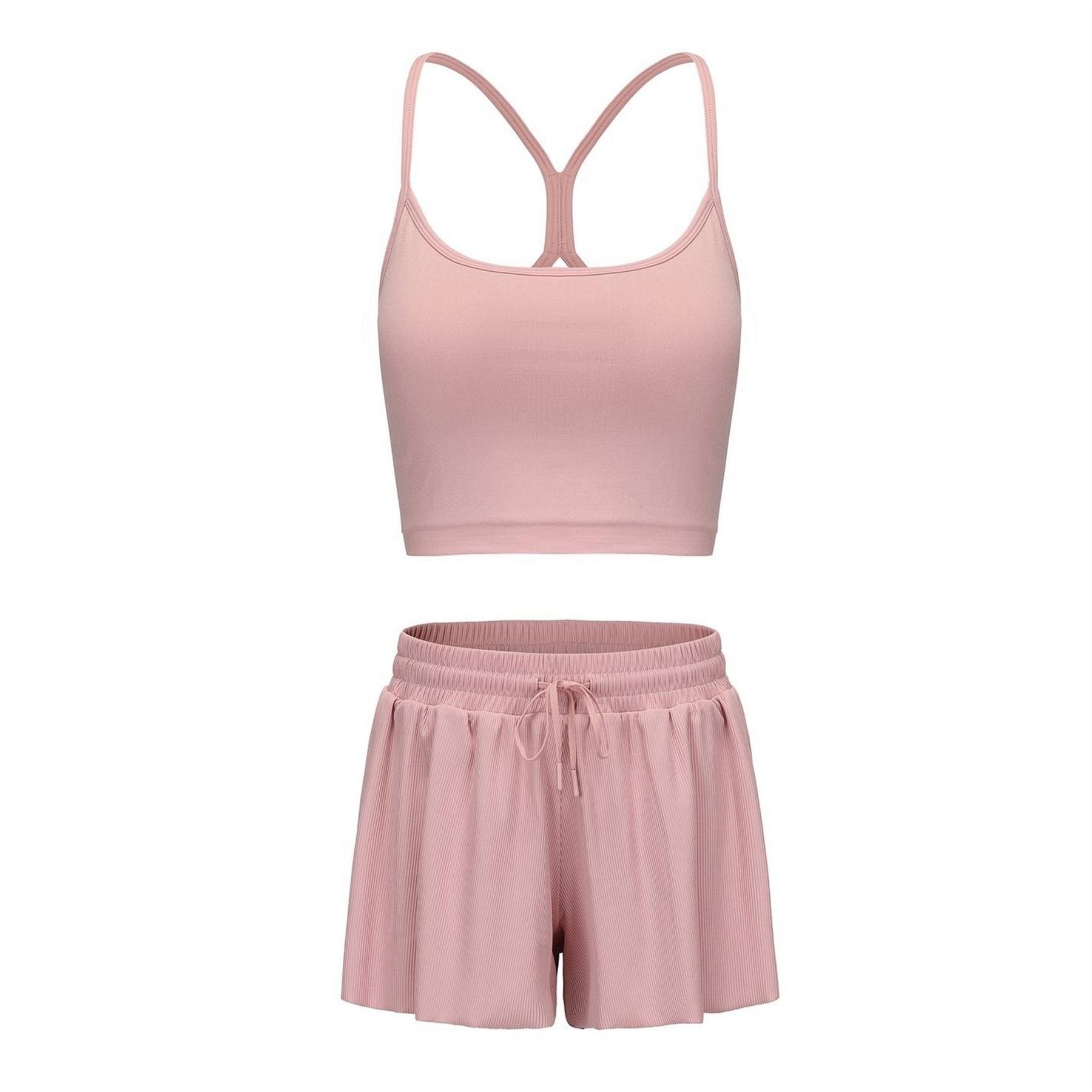 Slazenger Scoop Neck Sleeveless Bra and Short Set