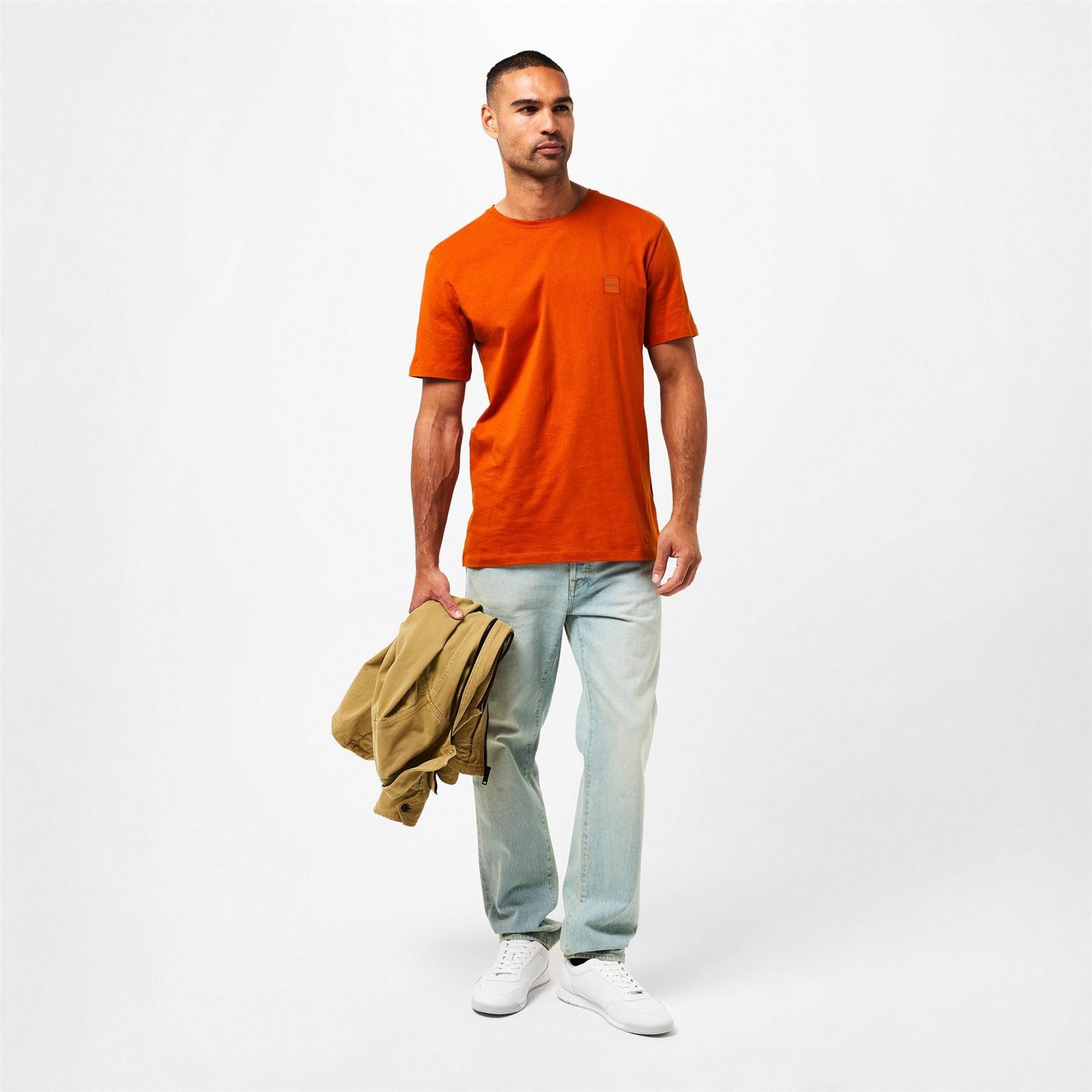 Boss BOSS ORANGE Tales T Shirt with Logo Patch Premium Cotton